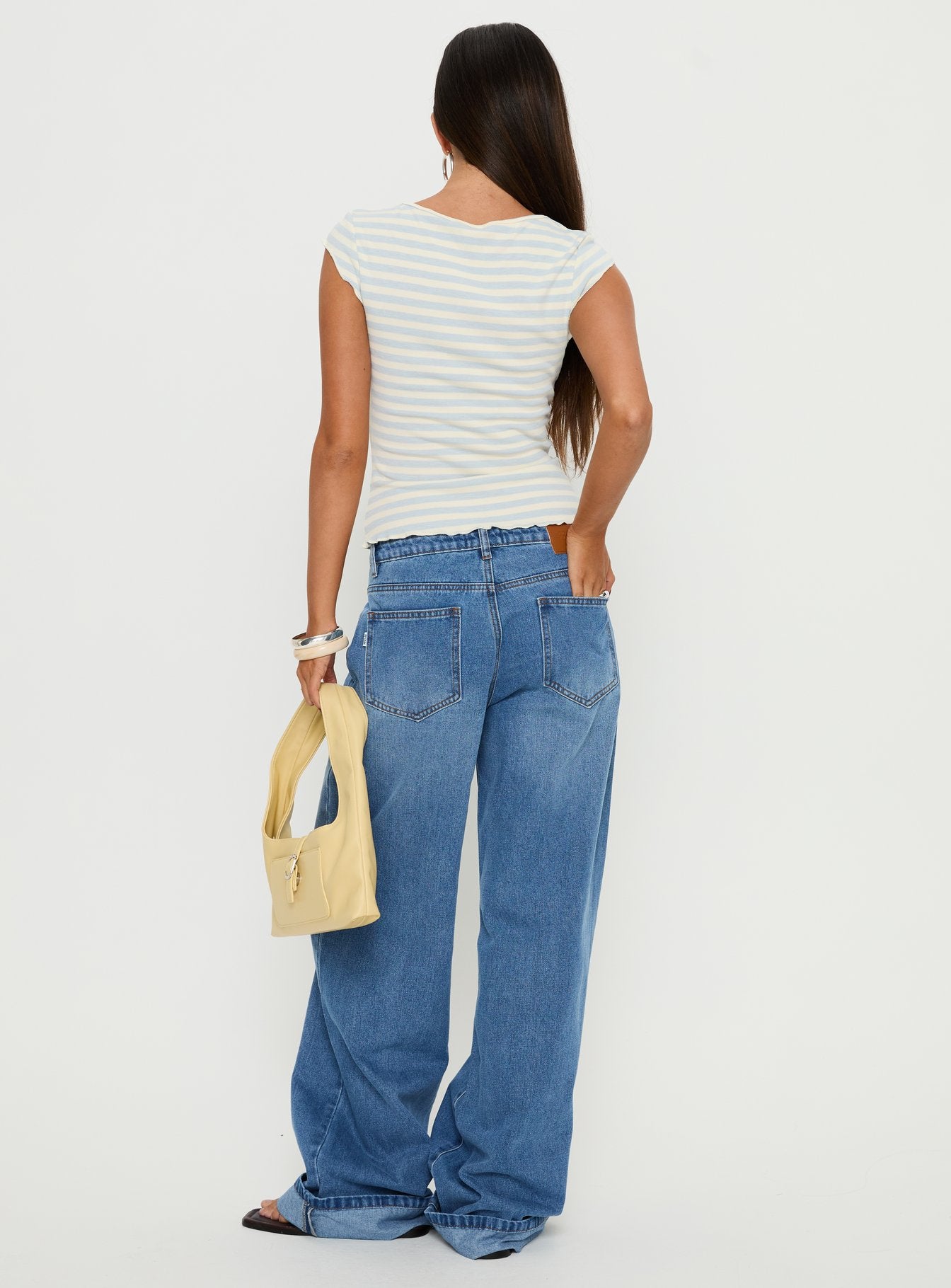 Jacobie Mid Rise Wide Leg Jeans Mid Blue Wash - Image 5