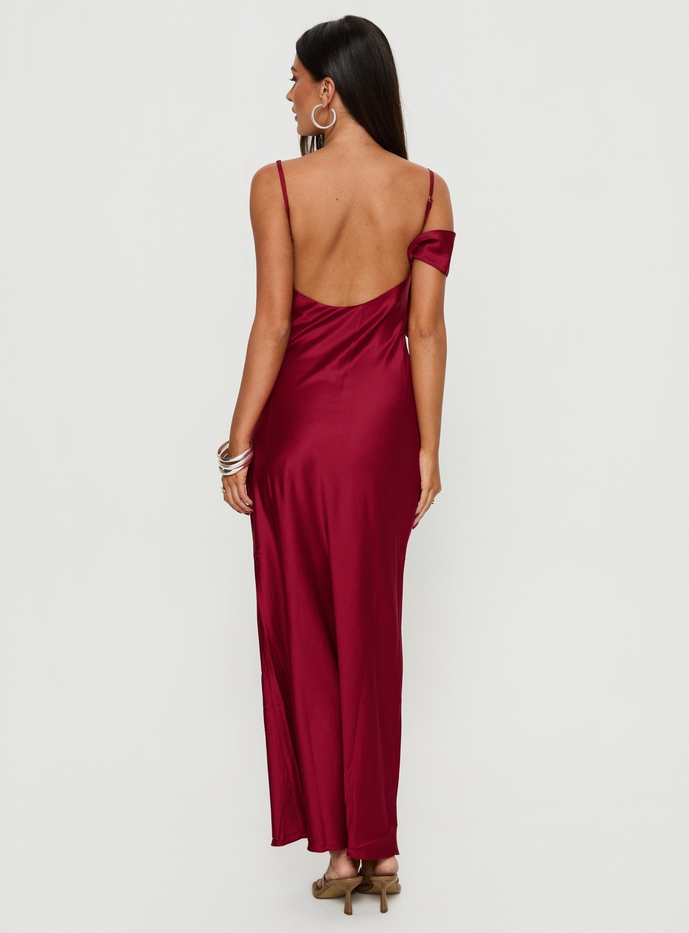Silah Cowl Neck Maxi Dress Red - Image 4
