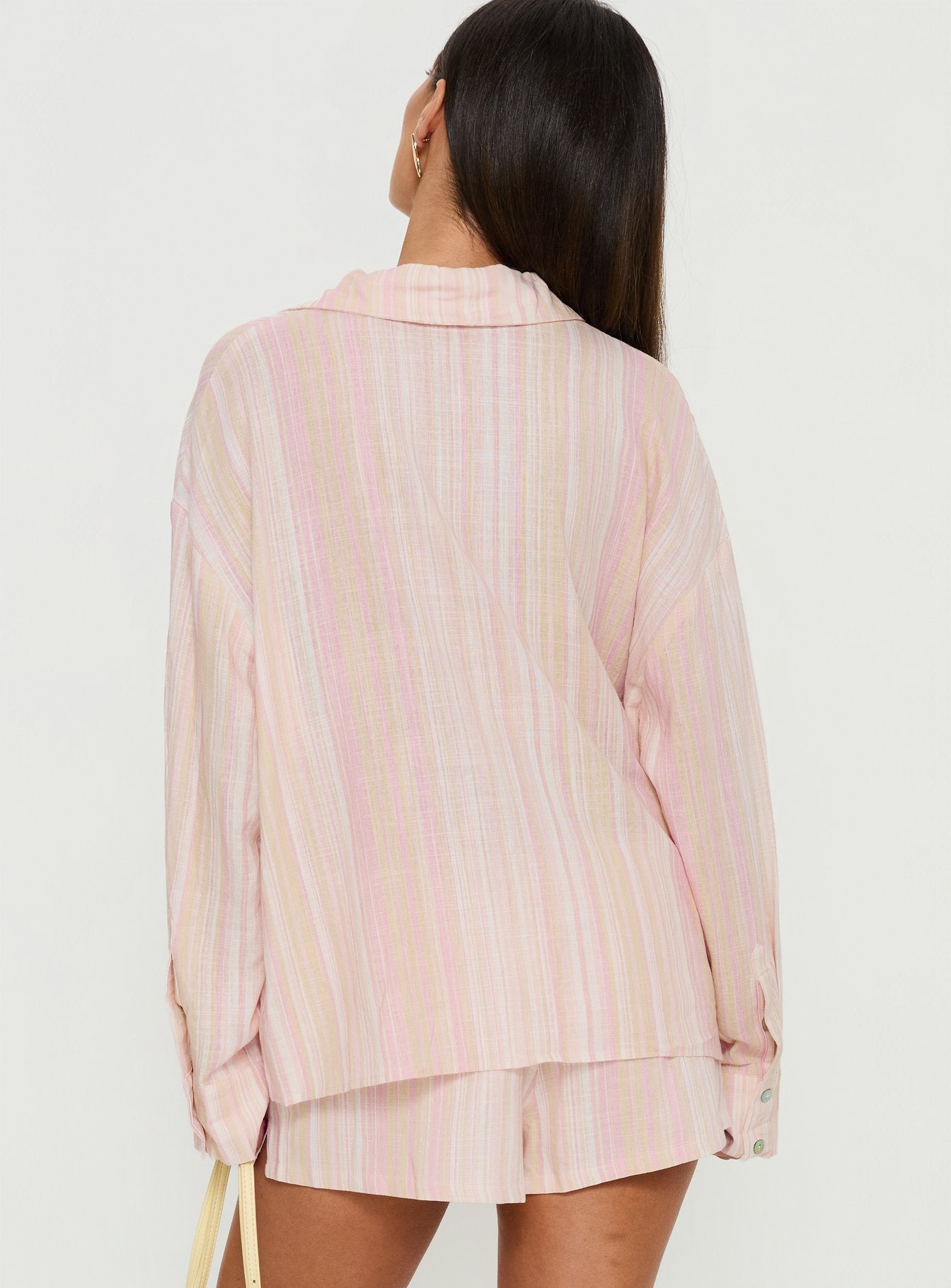 Opheliah Long Sleeve Oversized Top Pink Stripe - Image 4