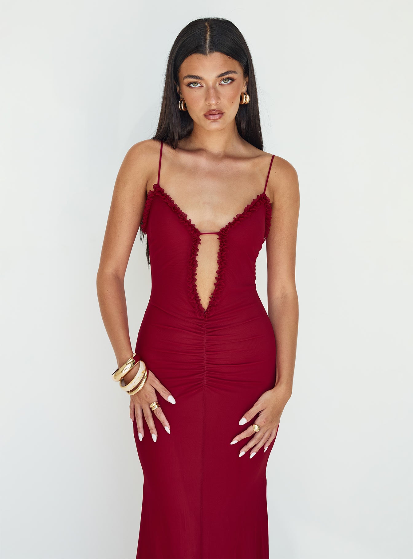 Capisce Maxi Dress Red Petite - Image 4