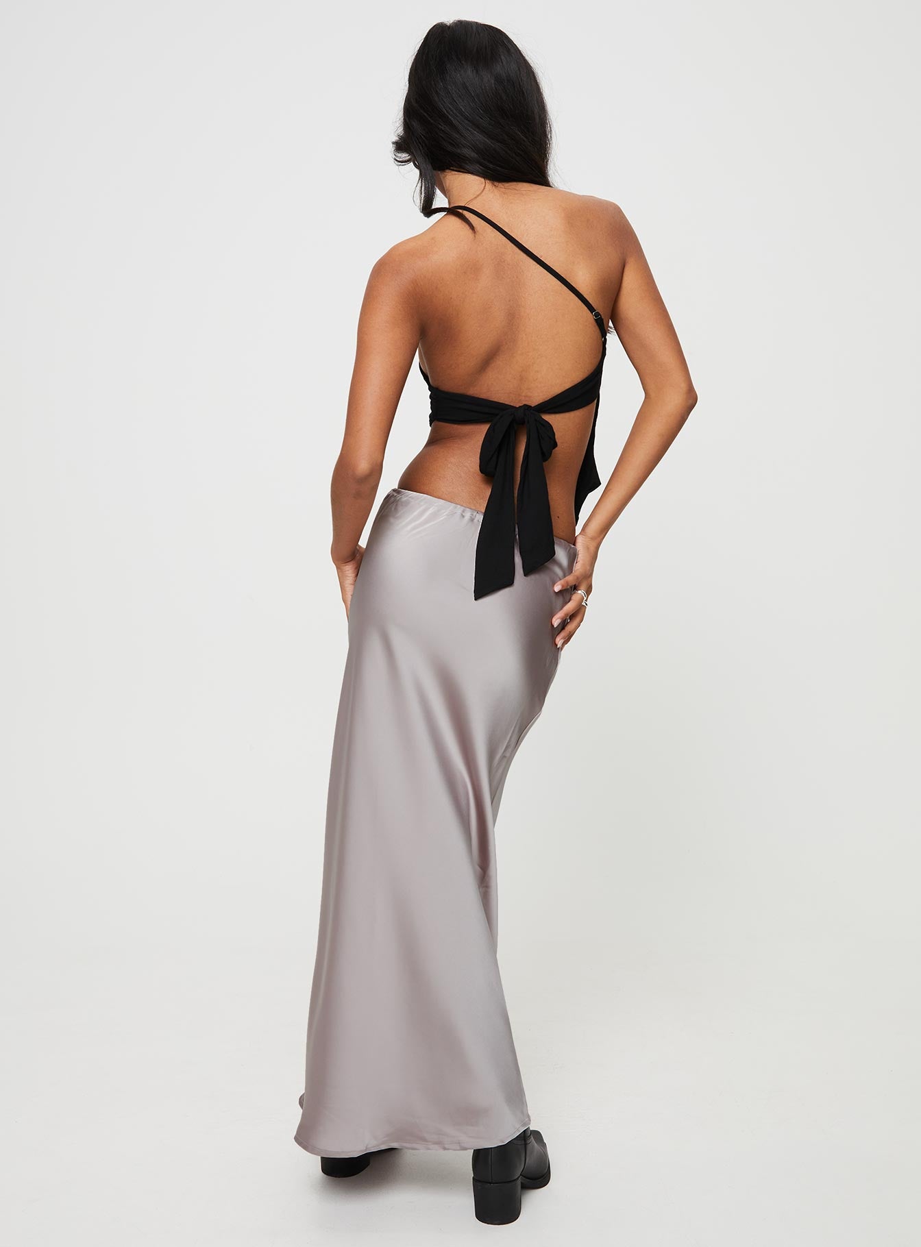 Lolie Bias Cut Midi Skirt Oyster - Image 6