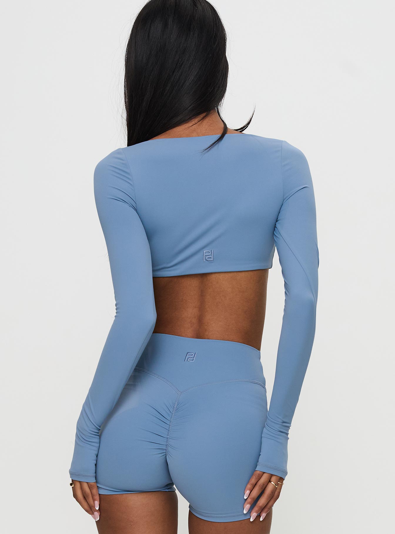 Set Point Active Square Neck Long Sleeve Top Blue - Image 4