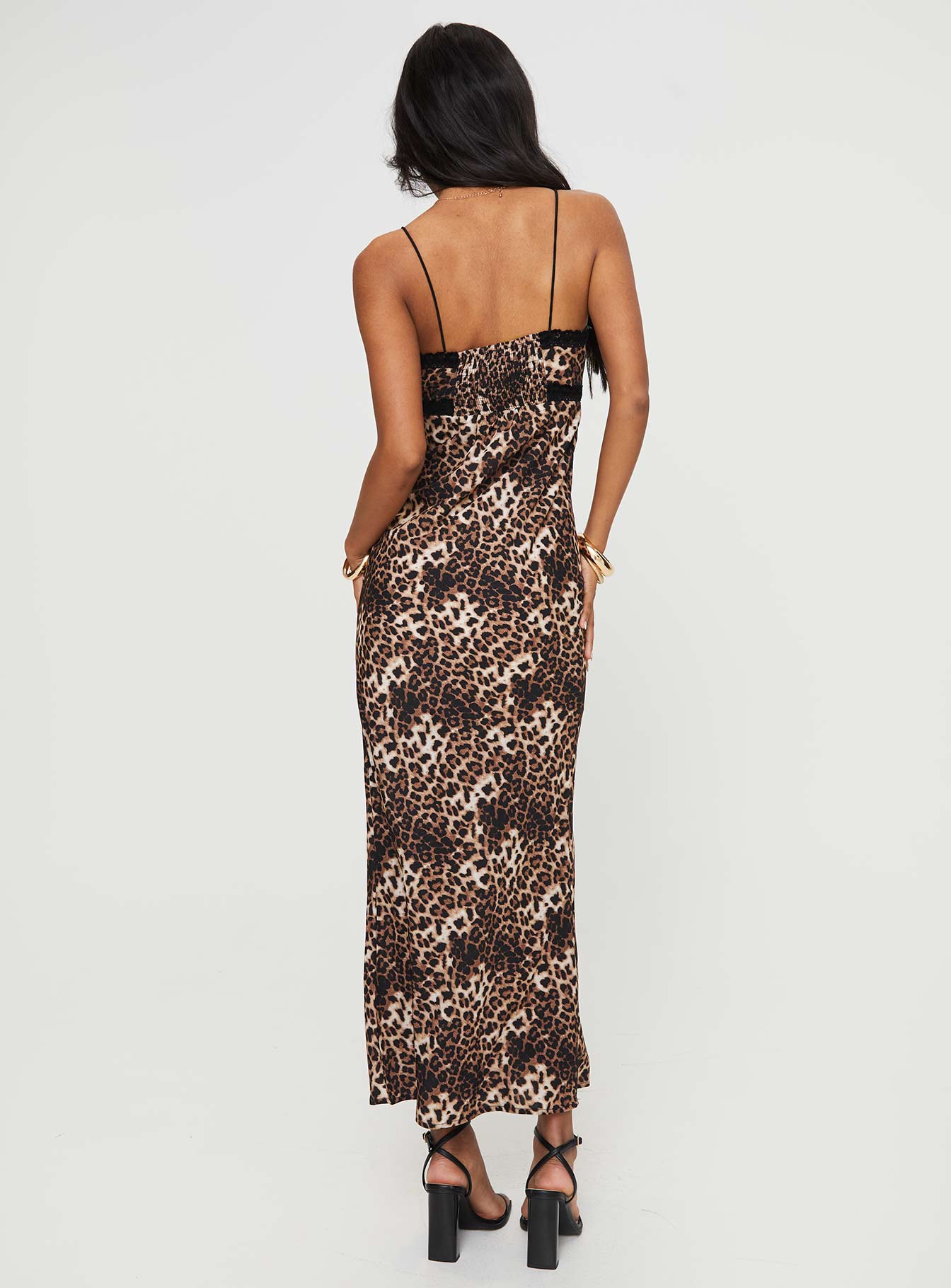 Emily Bias Cut Maxi Dress Leopard - Image 5