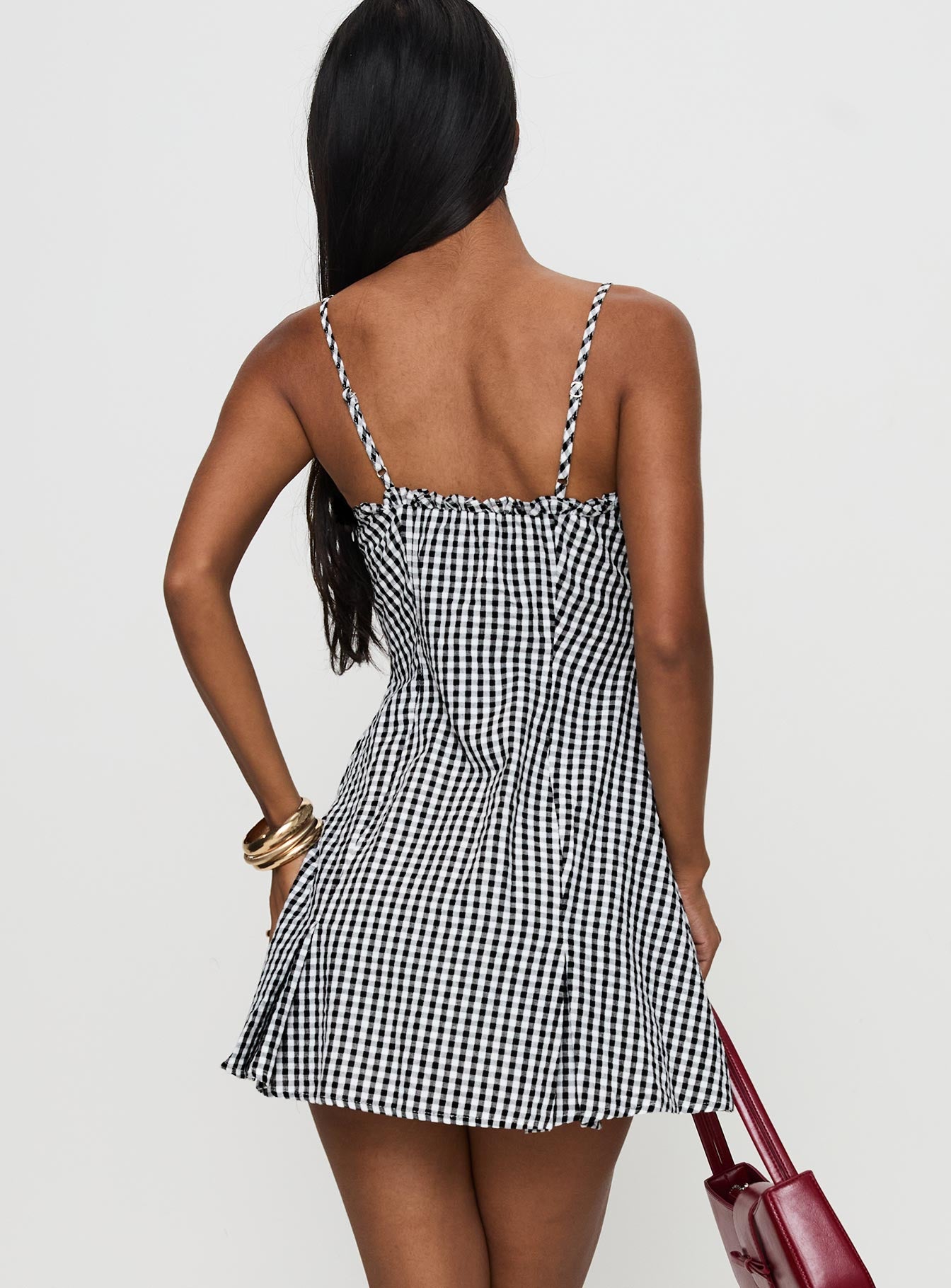 Bessette Mini Dress Black Gingham - Image 5