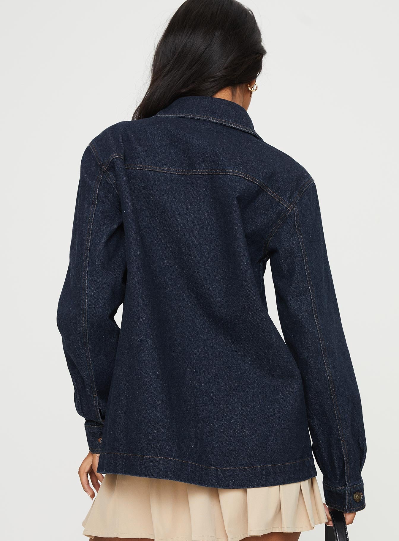 Zephee Denim Shacket Dark Wash - Image 4