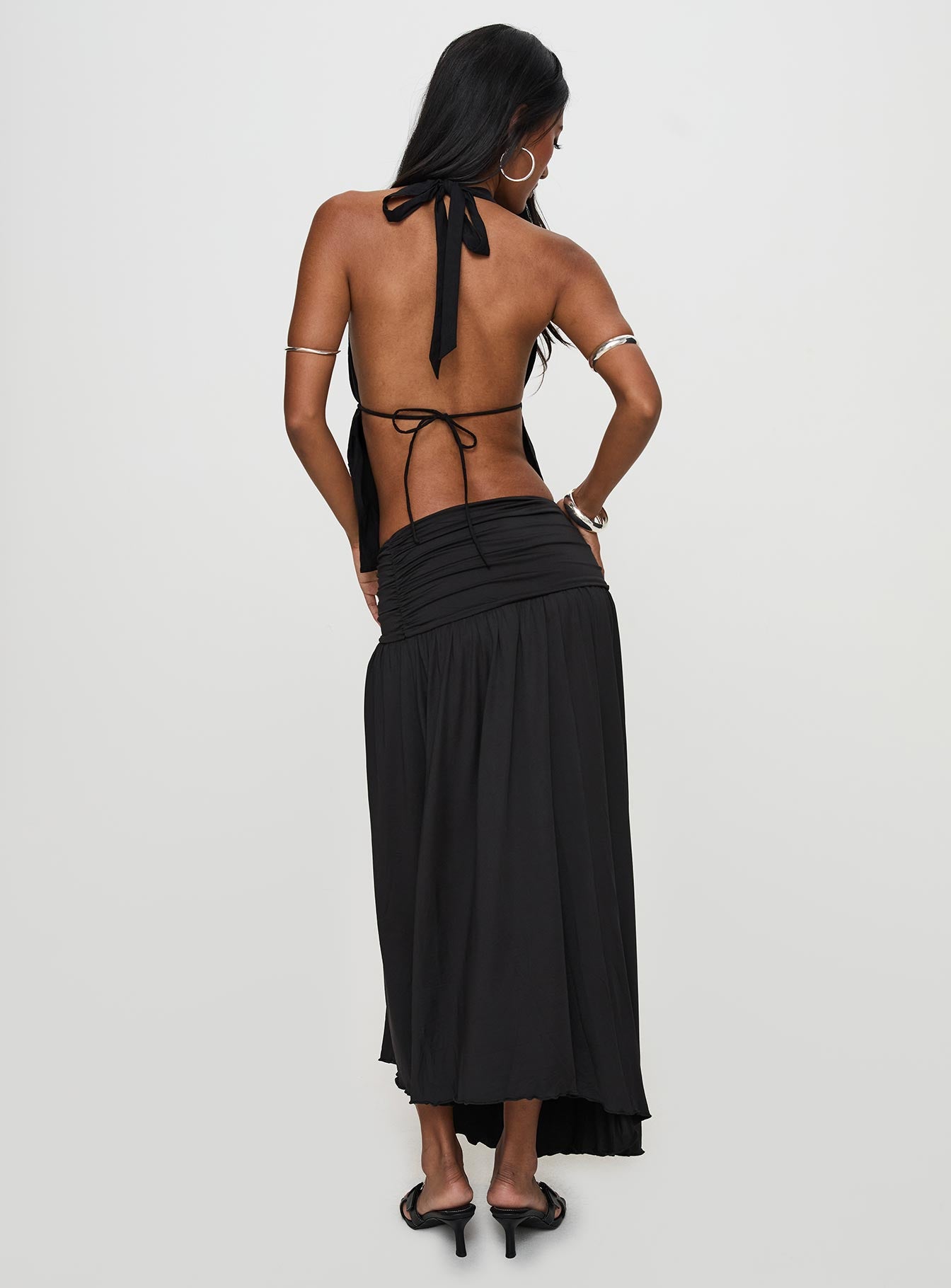 Gezabele Asymmetrical Maxi Skirt Black - Image 4