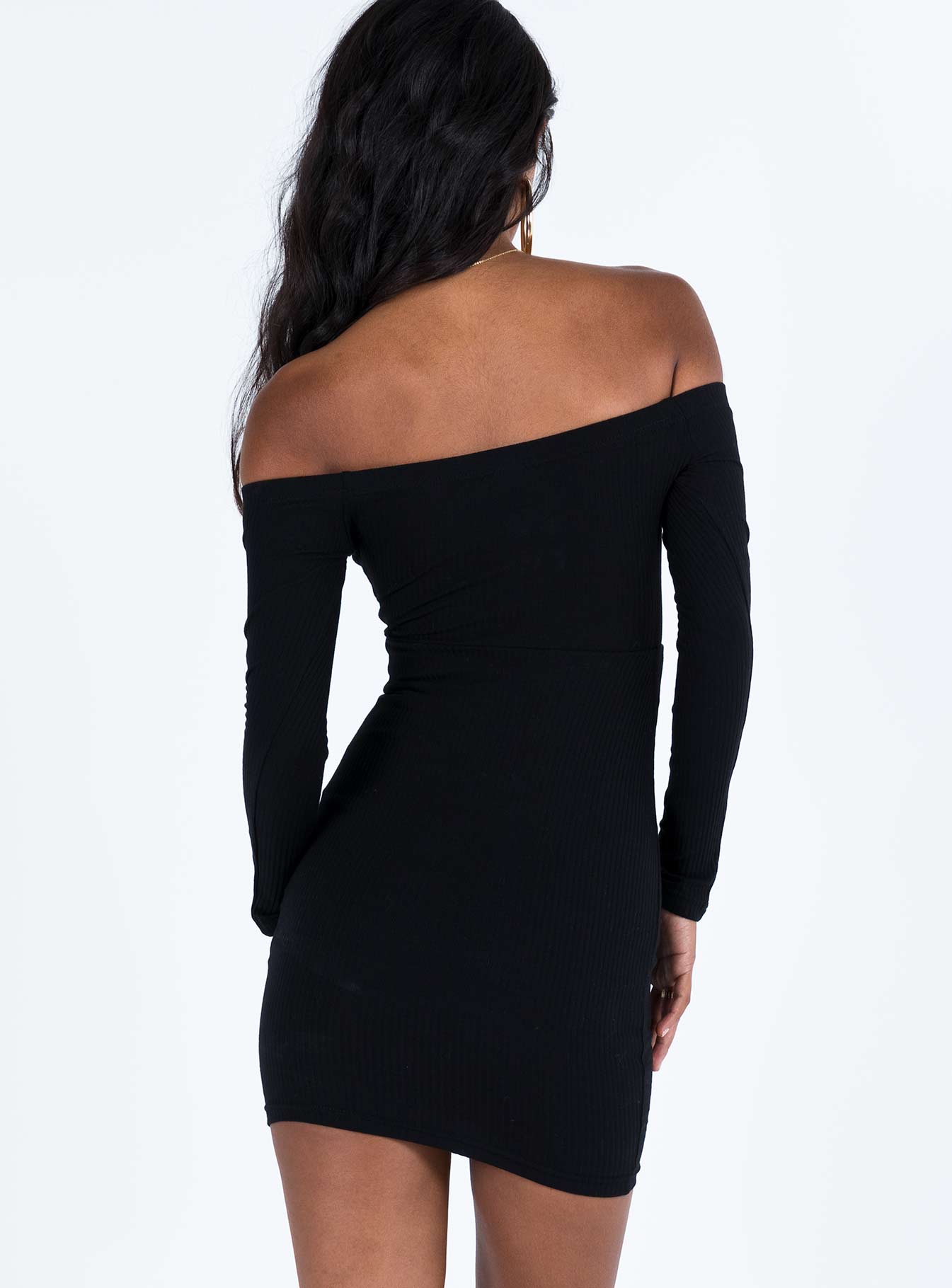 Bovey Long Sleeve Mini Dress Black - Image 4