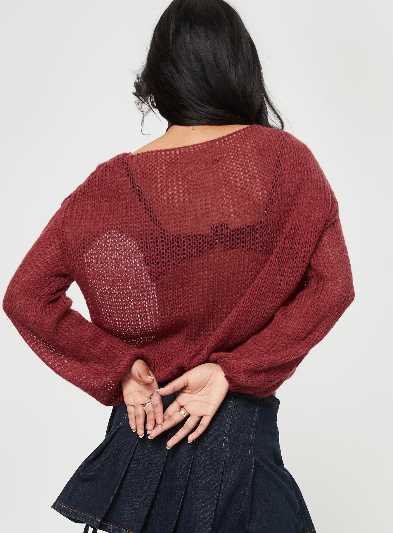 Daja Knit Sweater Burgundy - Image 5