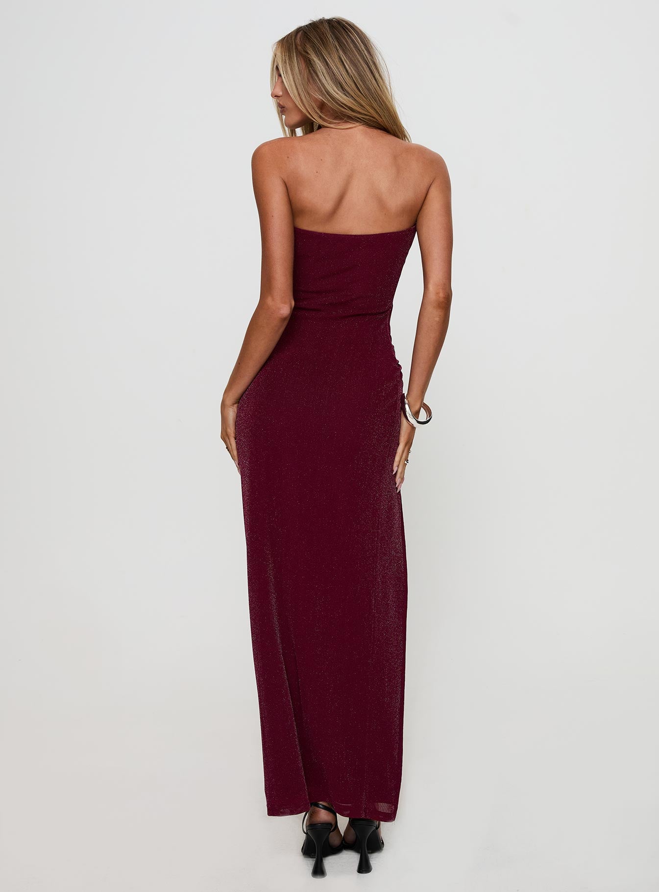 Jeniva Straplesss Maxi Dress Plum - Image 4