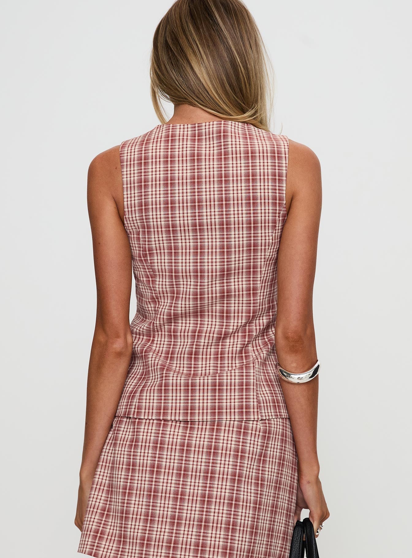 Theodosia Top Red Check - Image 5