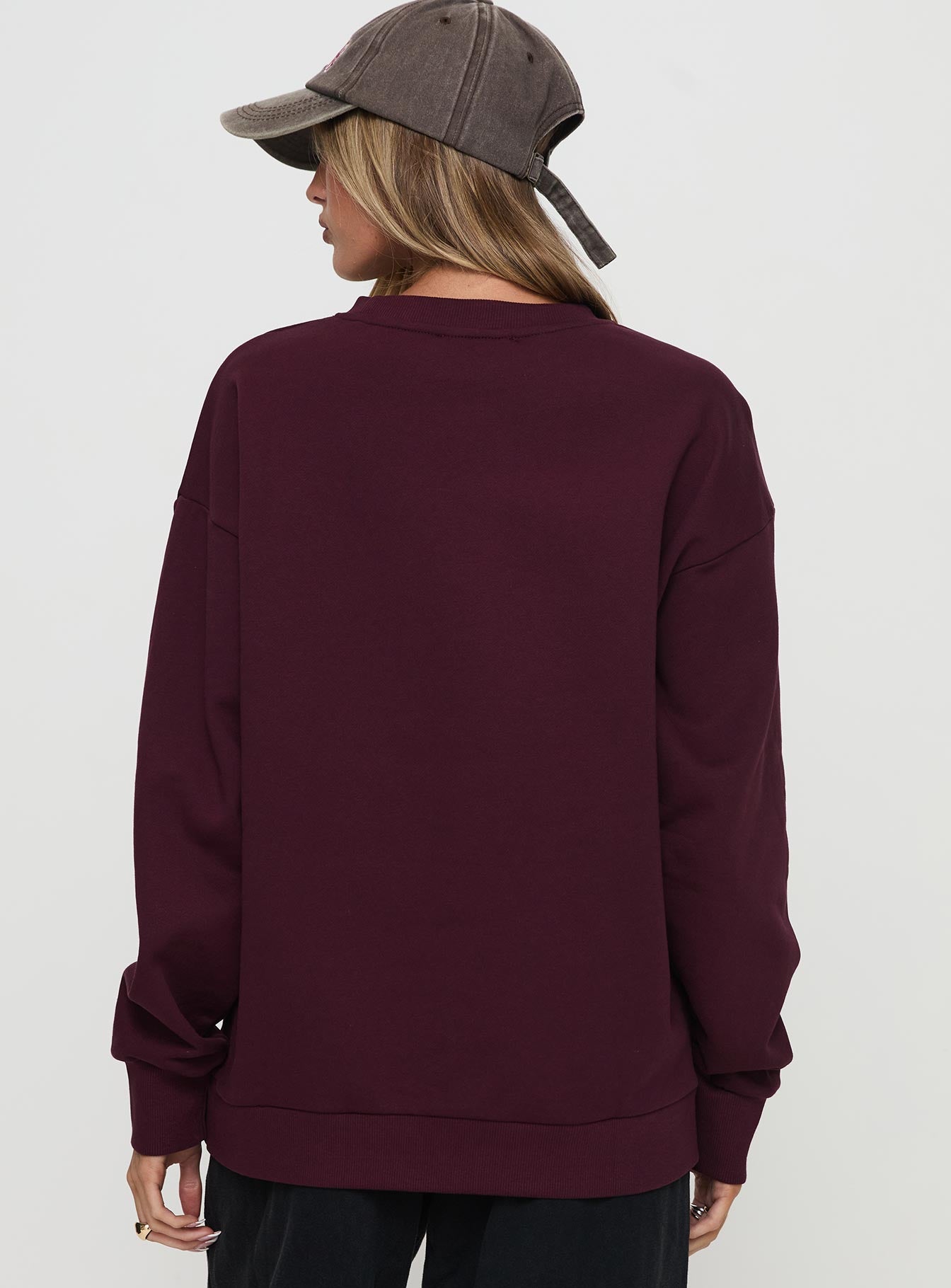 All Day Crewneck Sweatshirt Wine - Image 5