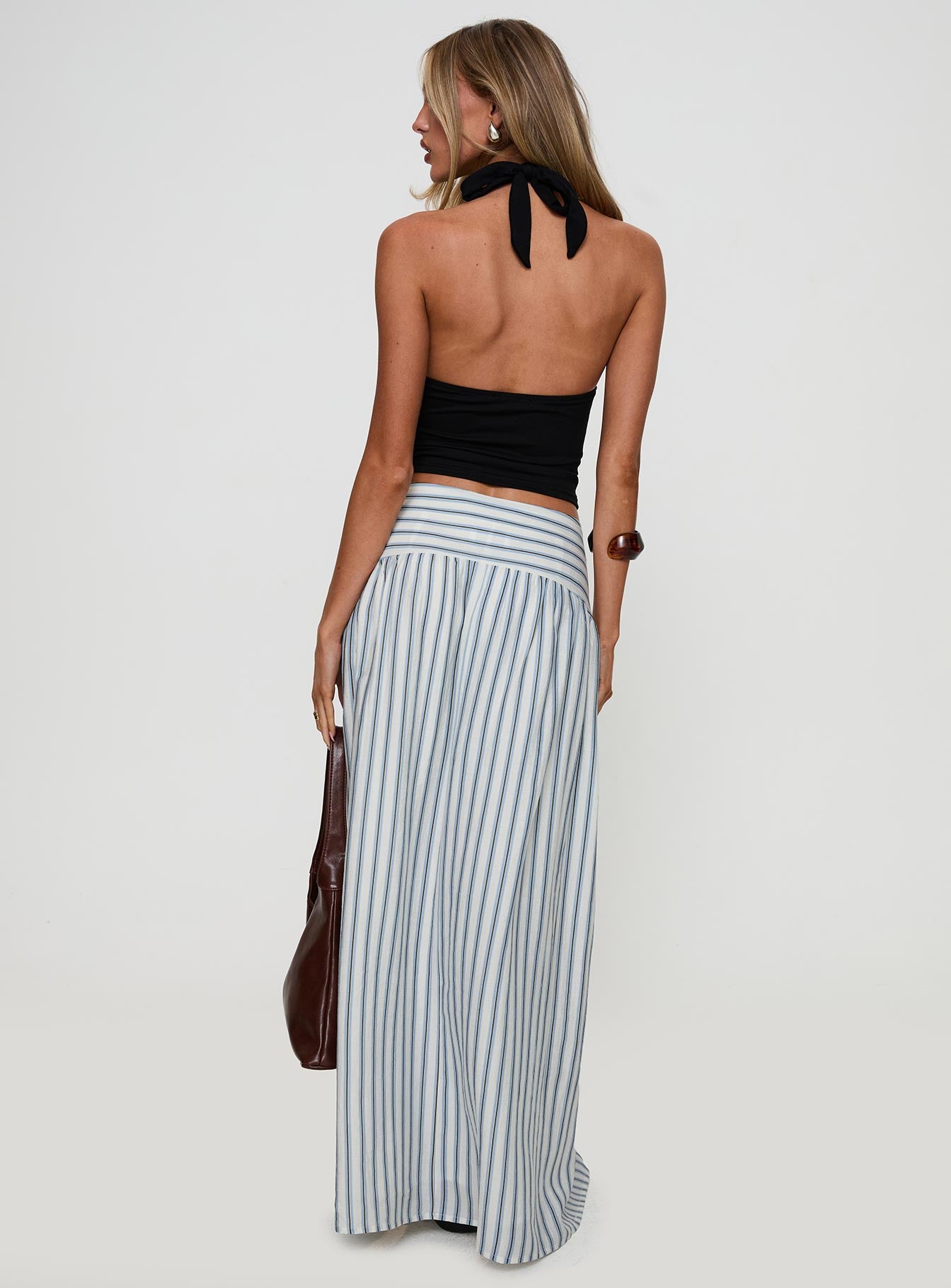 Find Your Love Flowy Maxi Skirt White - Image 5