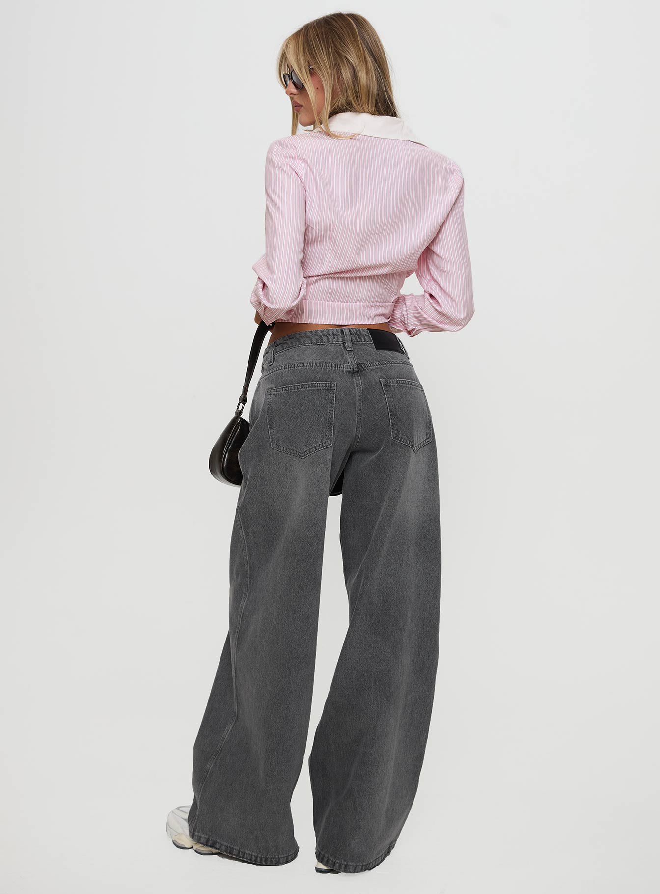 Ramos Low Rise Wide Leg Jeans Grey Wash - Image 5