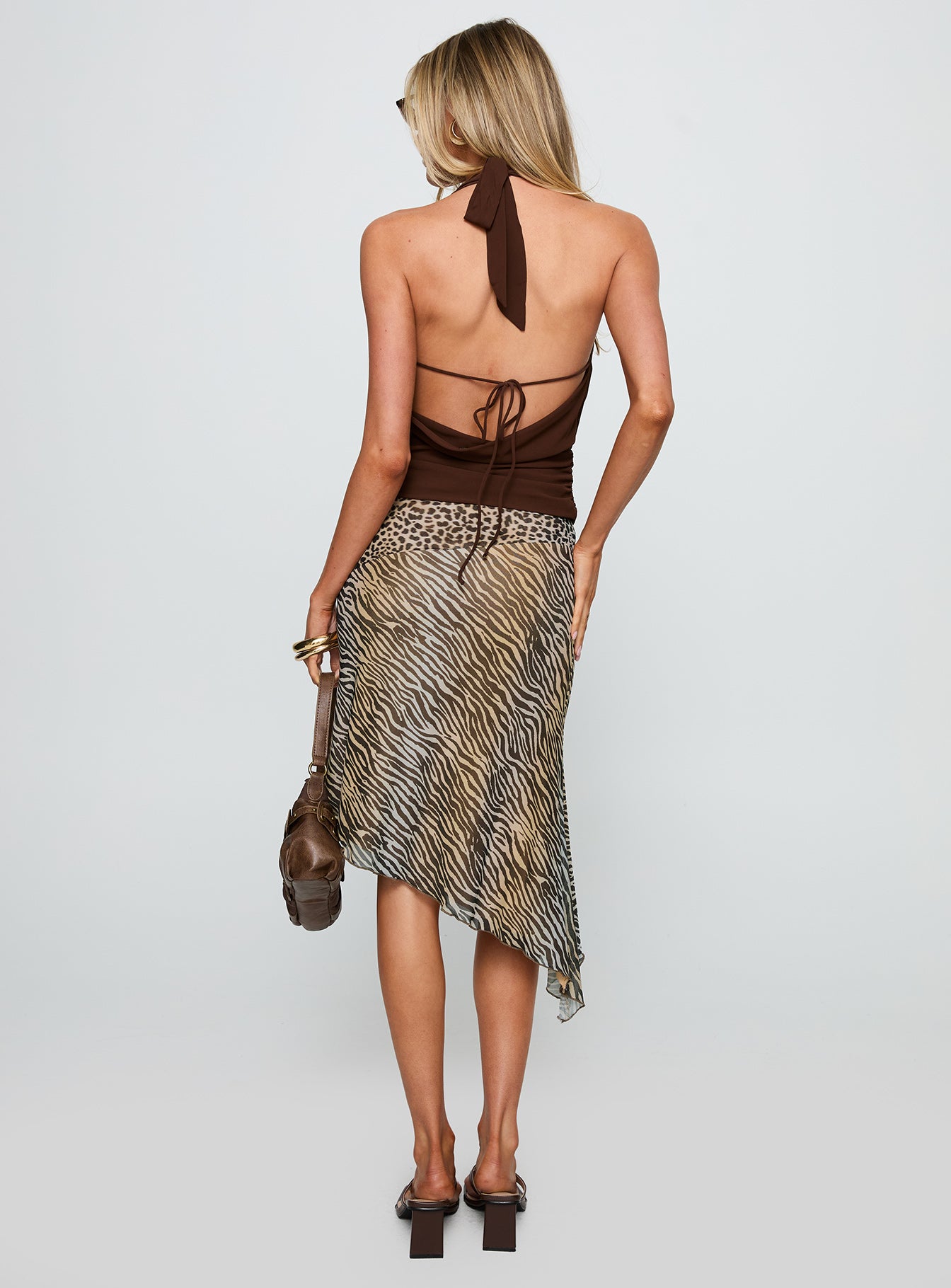 Diora Asymmetrical Midi Skirt Animal Print - Image 5