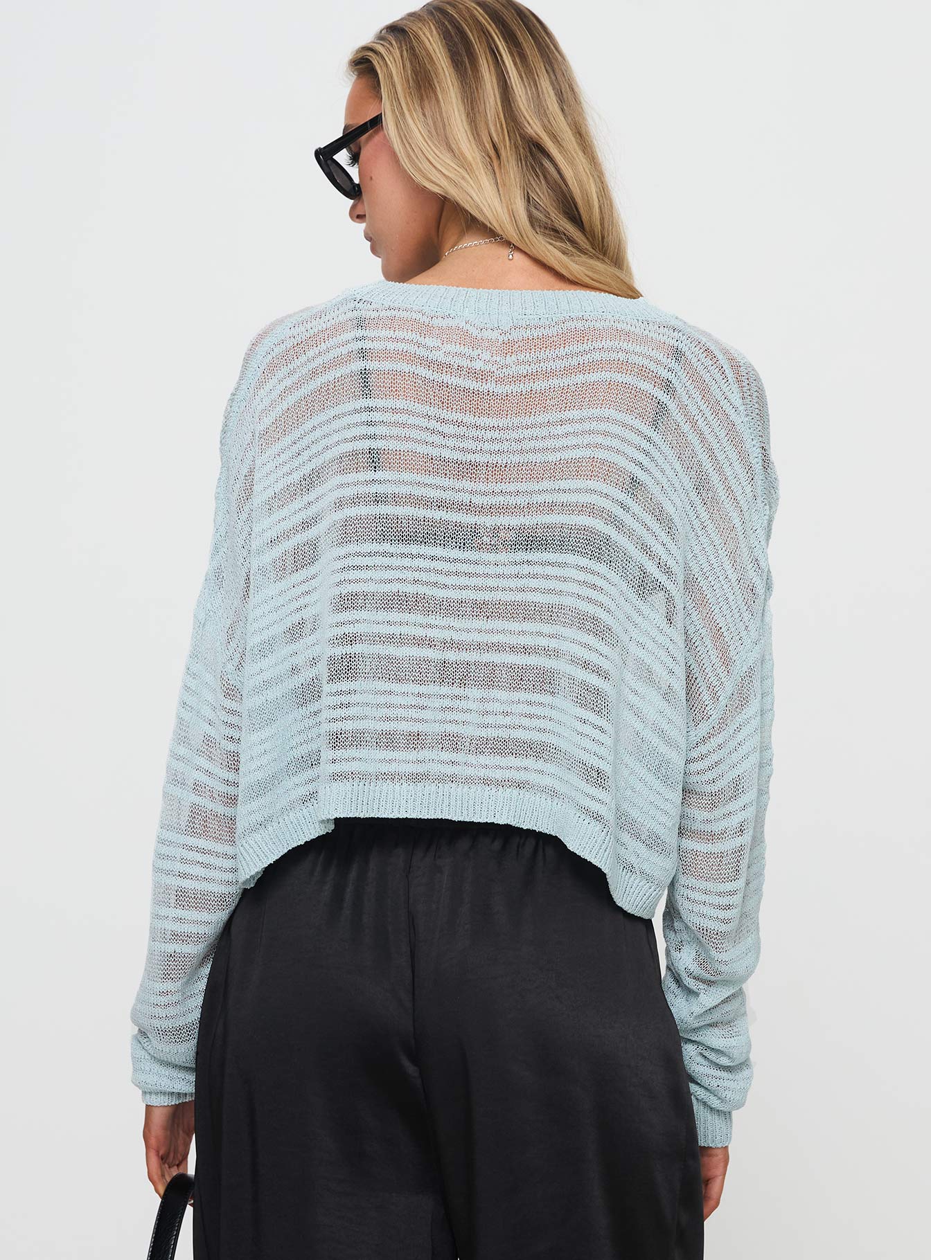 Obarik Cropped Sweater Blue - Image 4