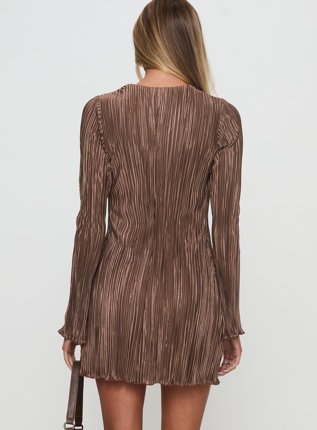 Malop Long Sleeve Mini Dress Chocolate Petite - Image 5