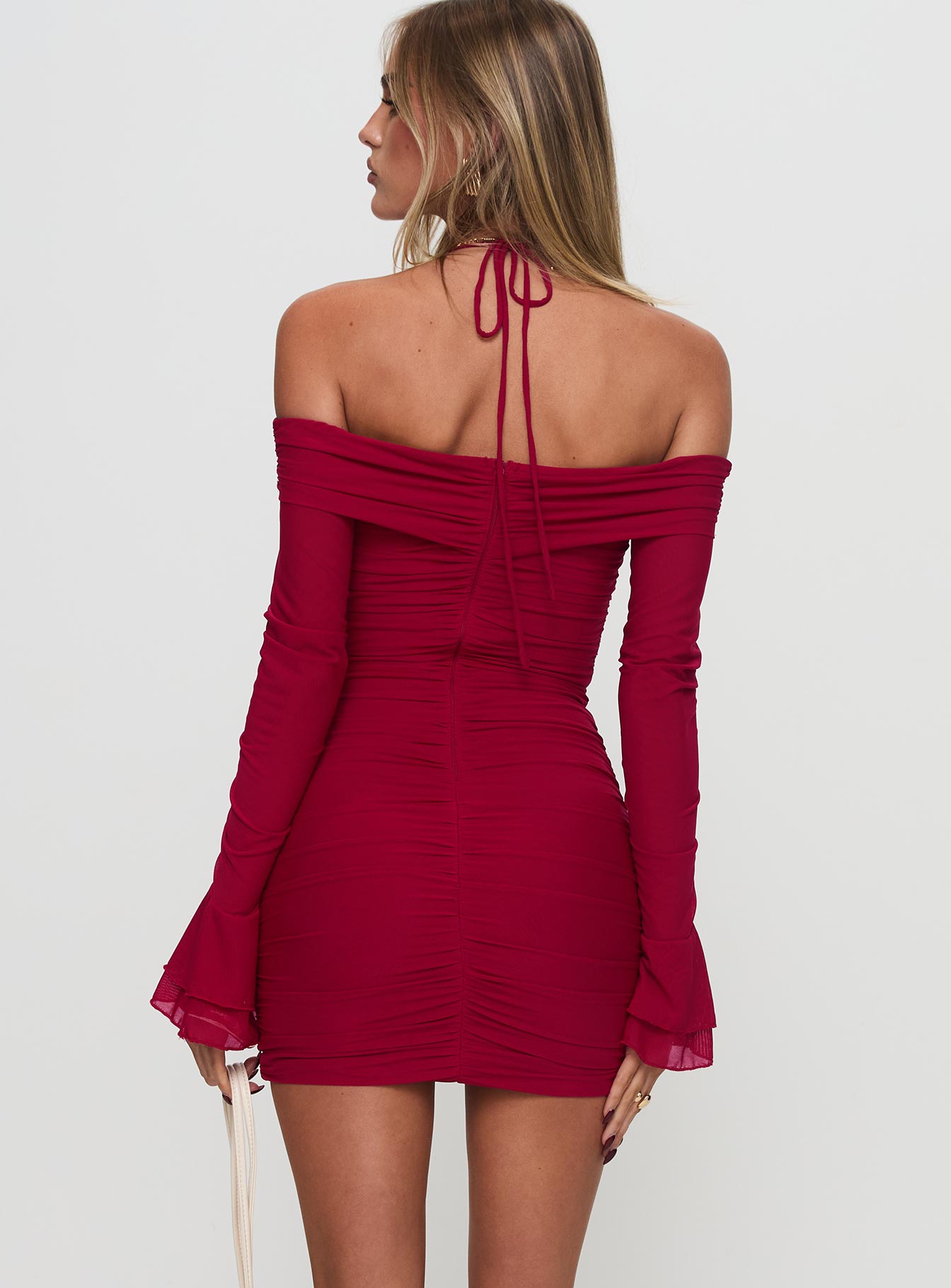 Taylon Off The Shoulder Mini Dress Red - Image 5