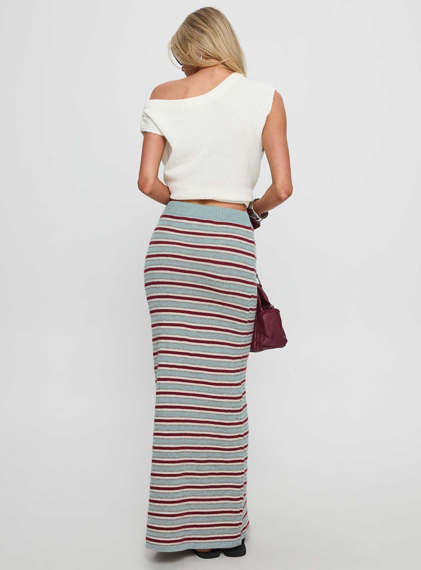 On Air Knit Maxi Skirt Multi Stripe - Image 4