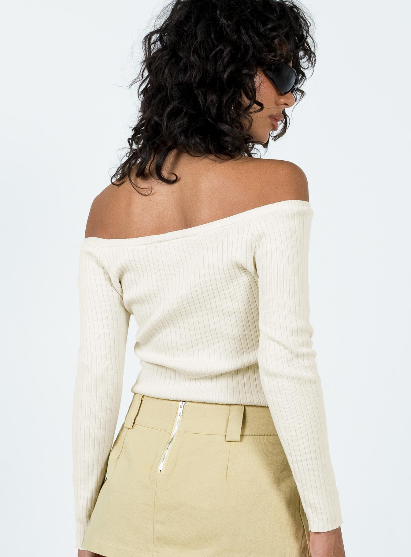 Myco Off Shoulder Top Ivory - Image 5