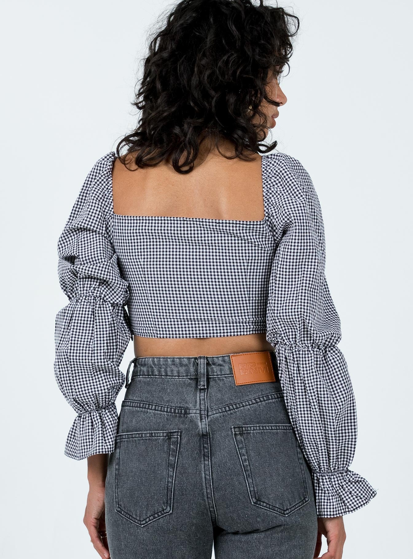 Bellevue Gingham Top Black / White - Image 4