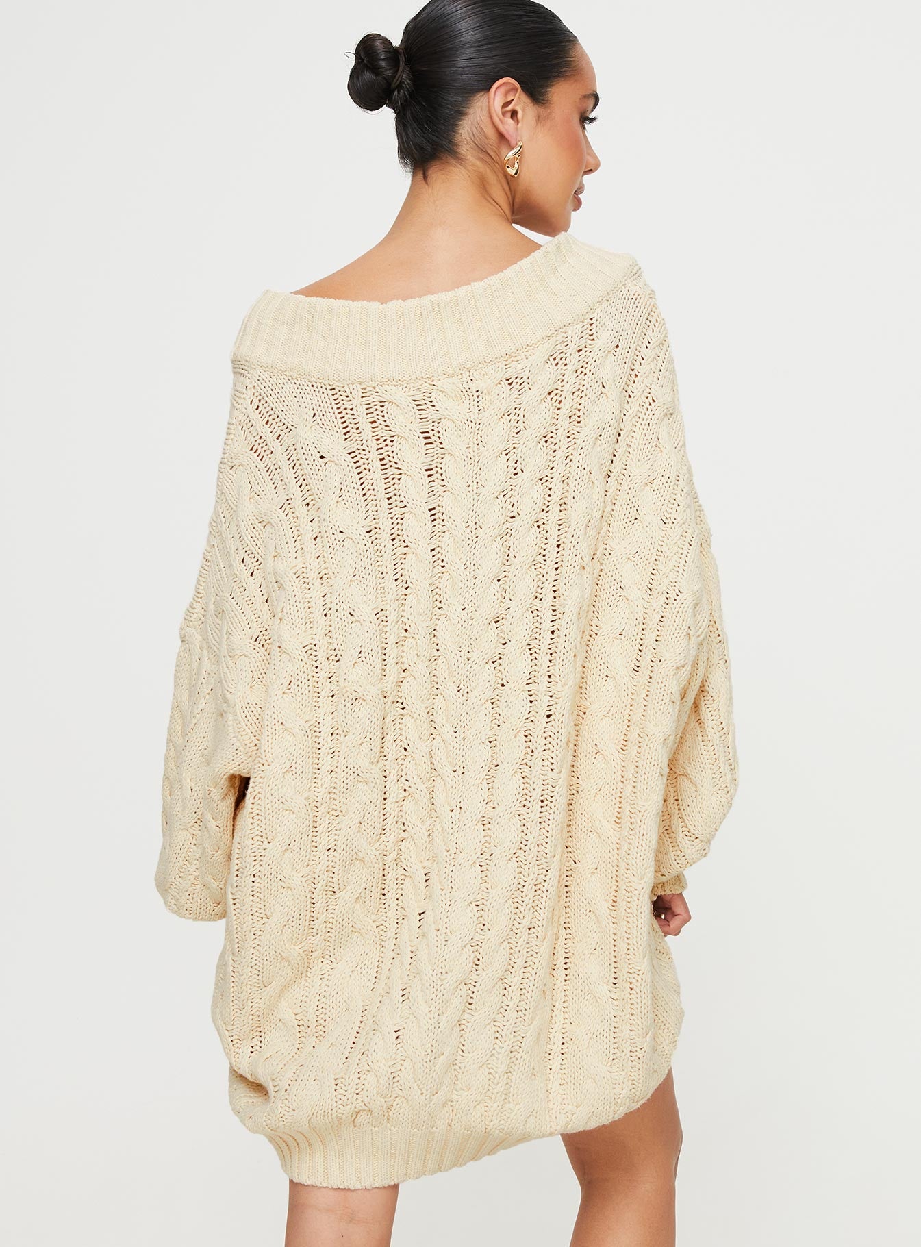Dravi Mini Sweater Dress Oatmeal - Image 7