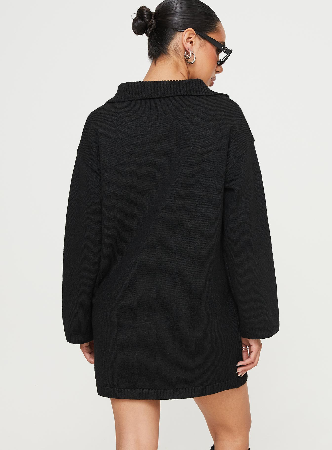 Darmi Mini Sweater Dress Black - Image 6
