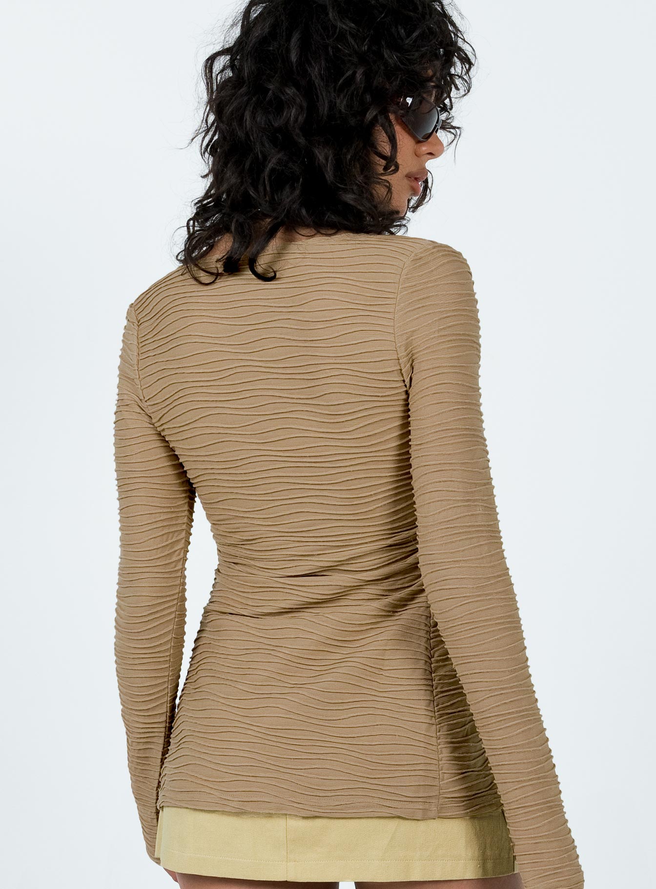 Nowell Long Sleeve Top Beige - Image 5