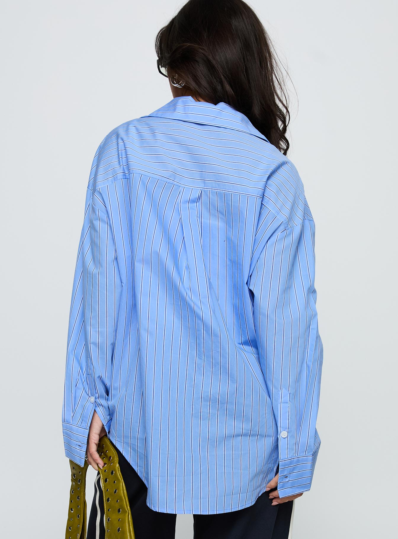 Kodhi Oversized Long Sleeve Top Blue Stripe - Image 5
