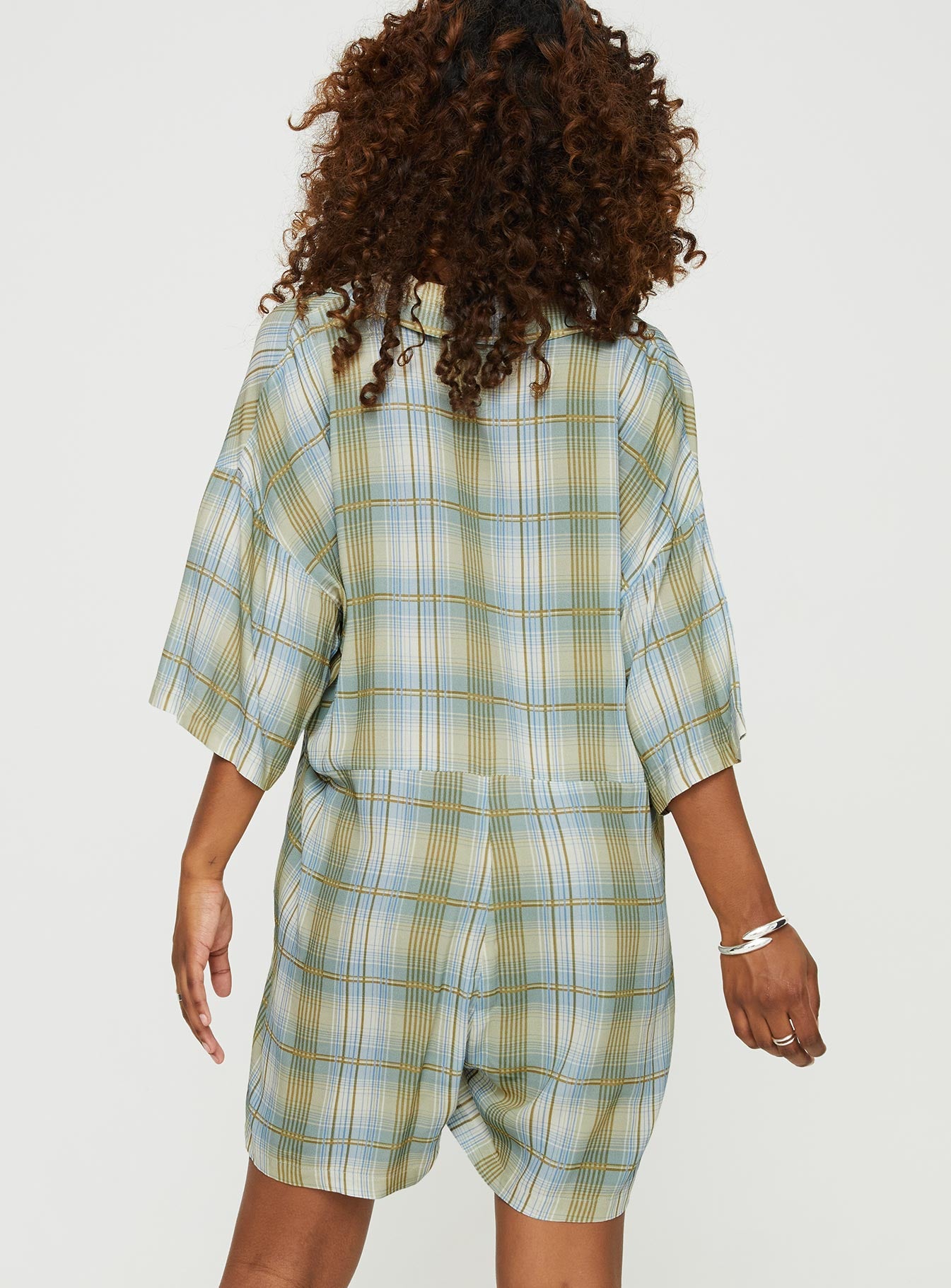 Caraliia Romper Green/Blue Check - Image 5