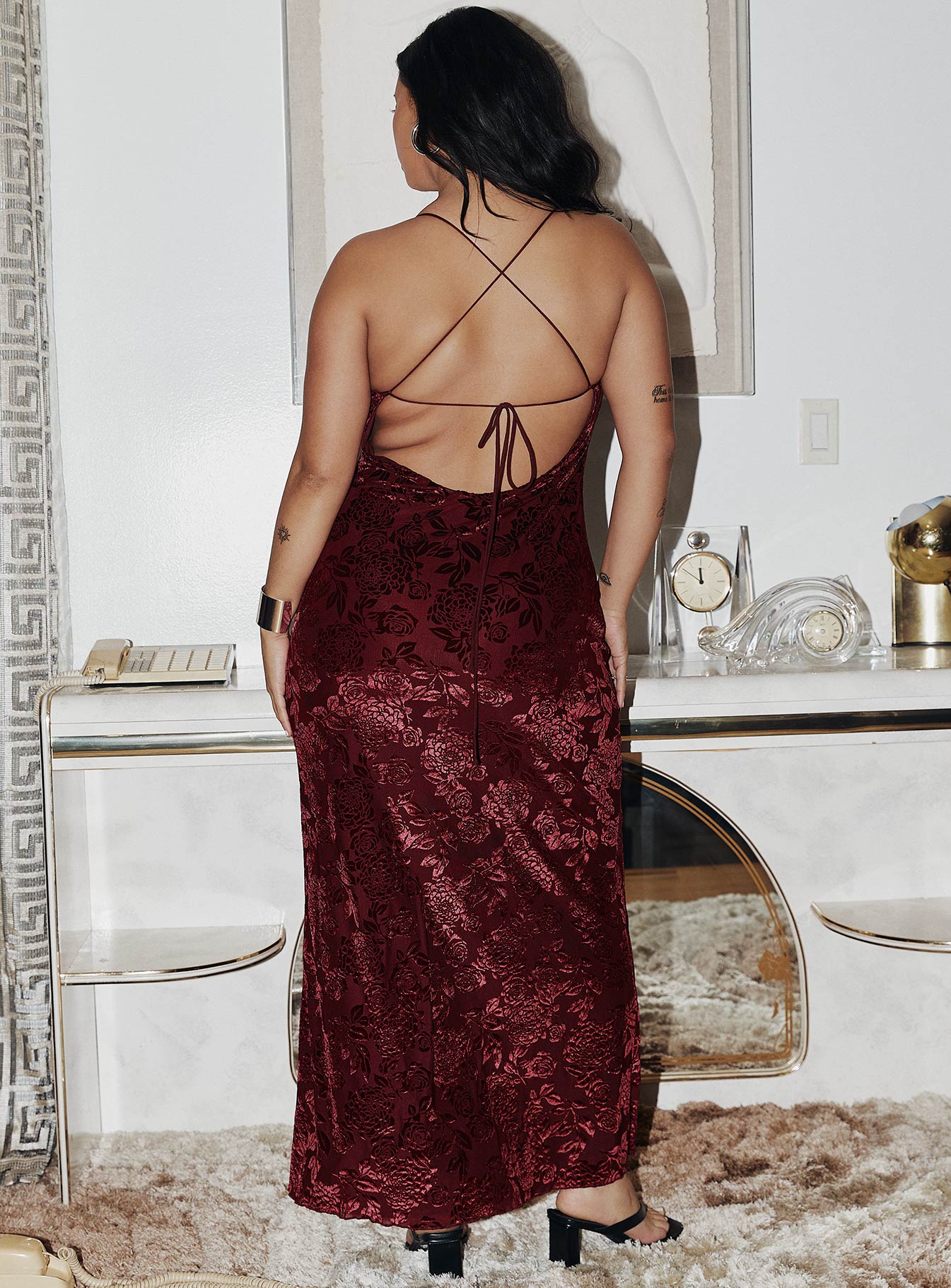 Zotta Maxi Dress Burgundy Curve - Image 4
