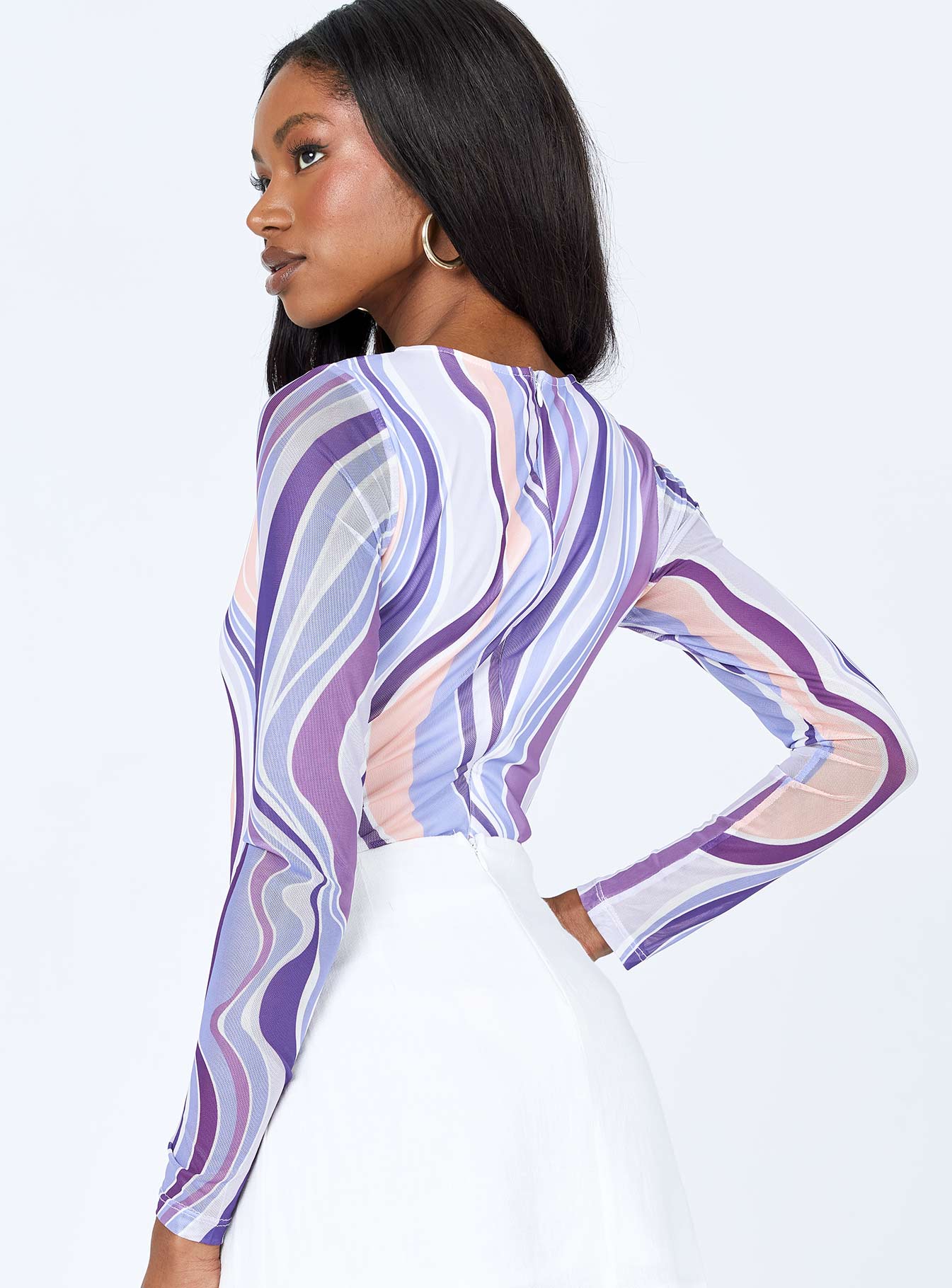 Kaylee Long Sleeve Bodysuit Purple - Image 4