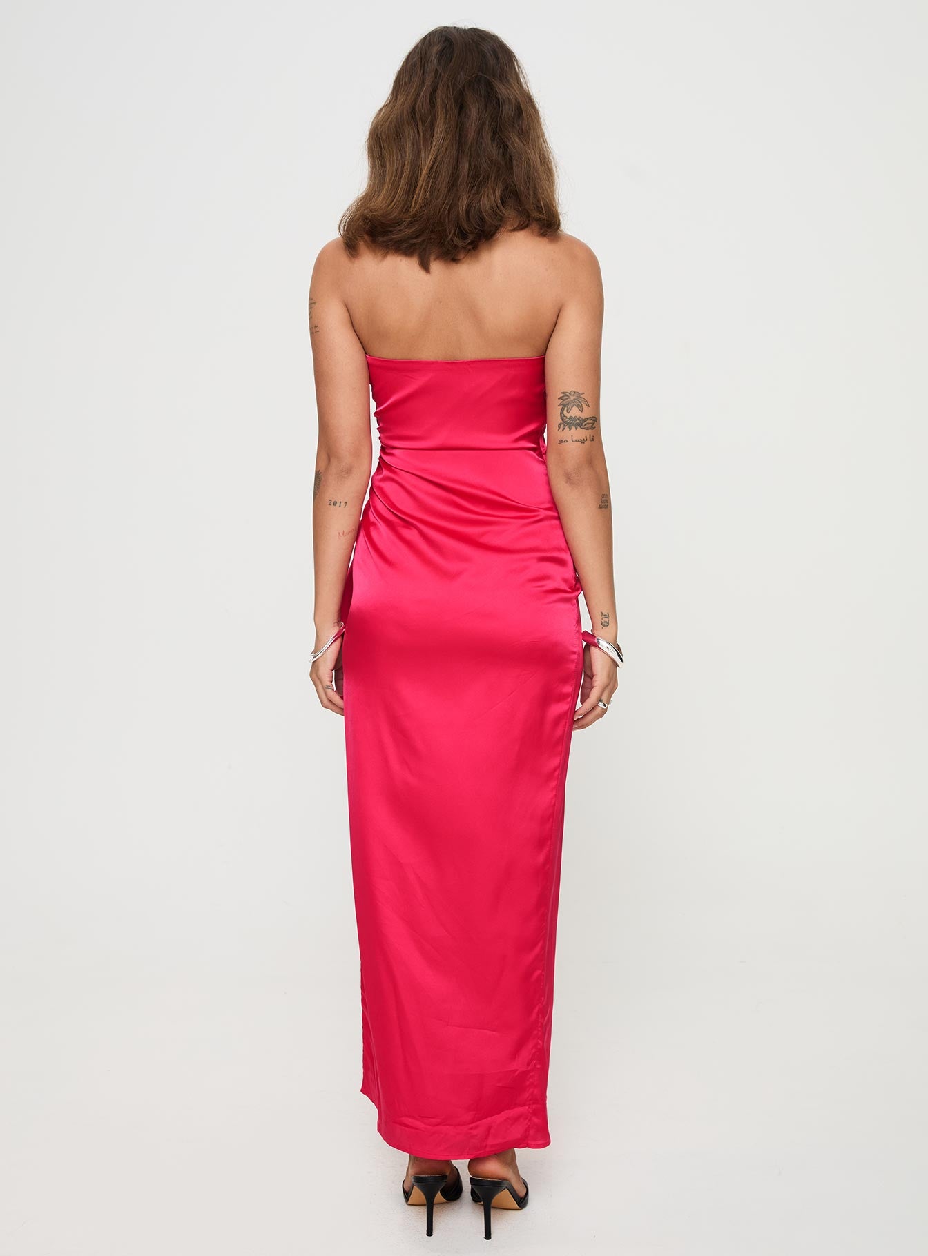 Callita Strapless Maxi Dress Red - Image 4