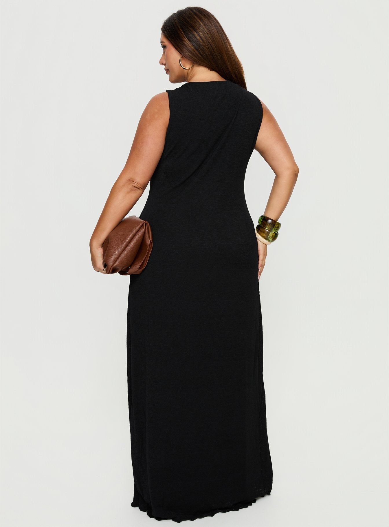 Dejonge Ring Sleeveless Maxi Dress Black Curve - Image 5