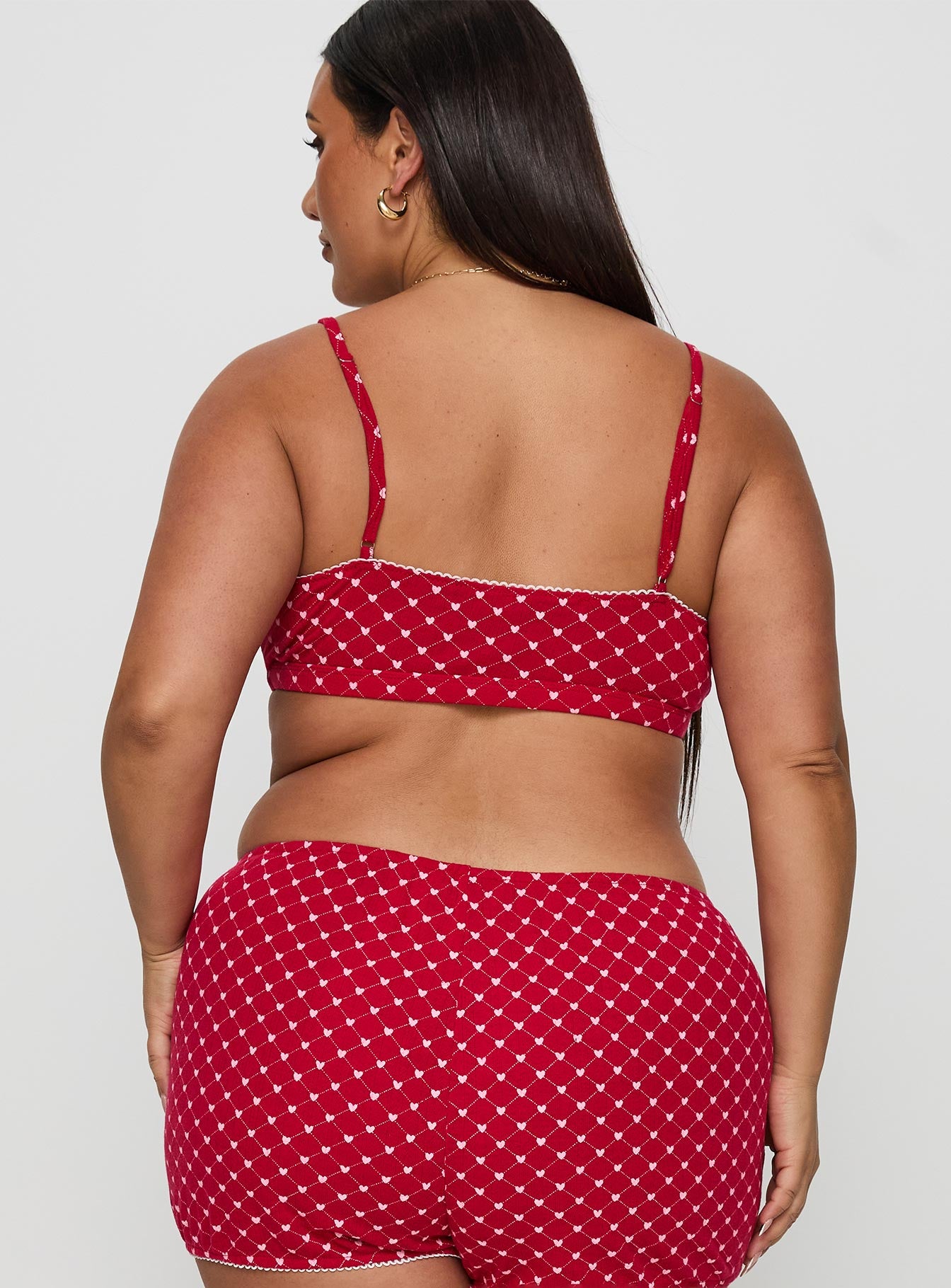Slumber Pointelle Sleep Bralette Red Curve - Image 4