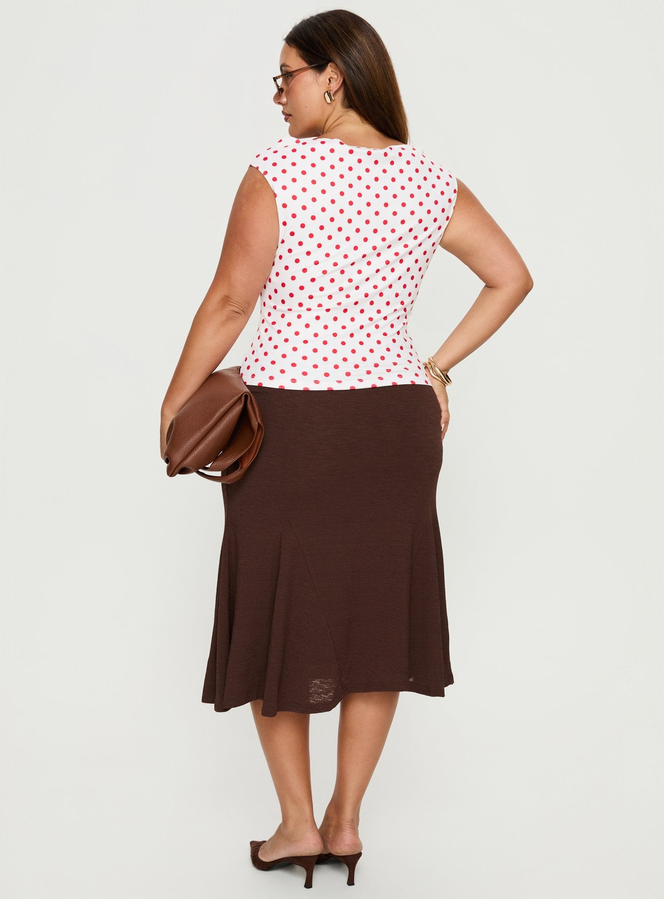 Lewish Low Rise Midi Skirt Chocolate Curve - Image 5