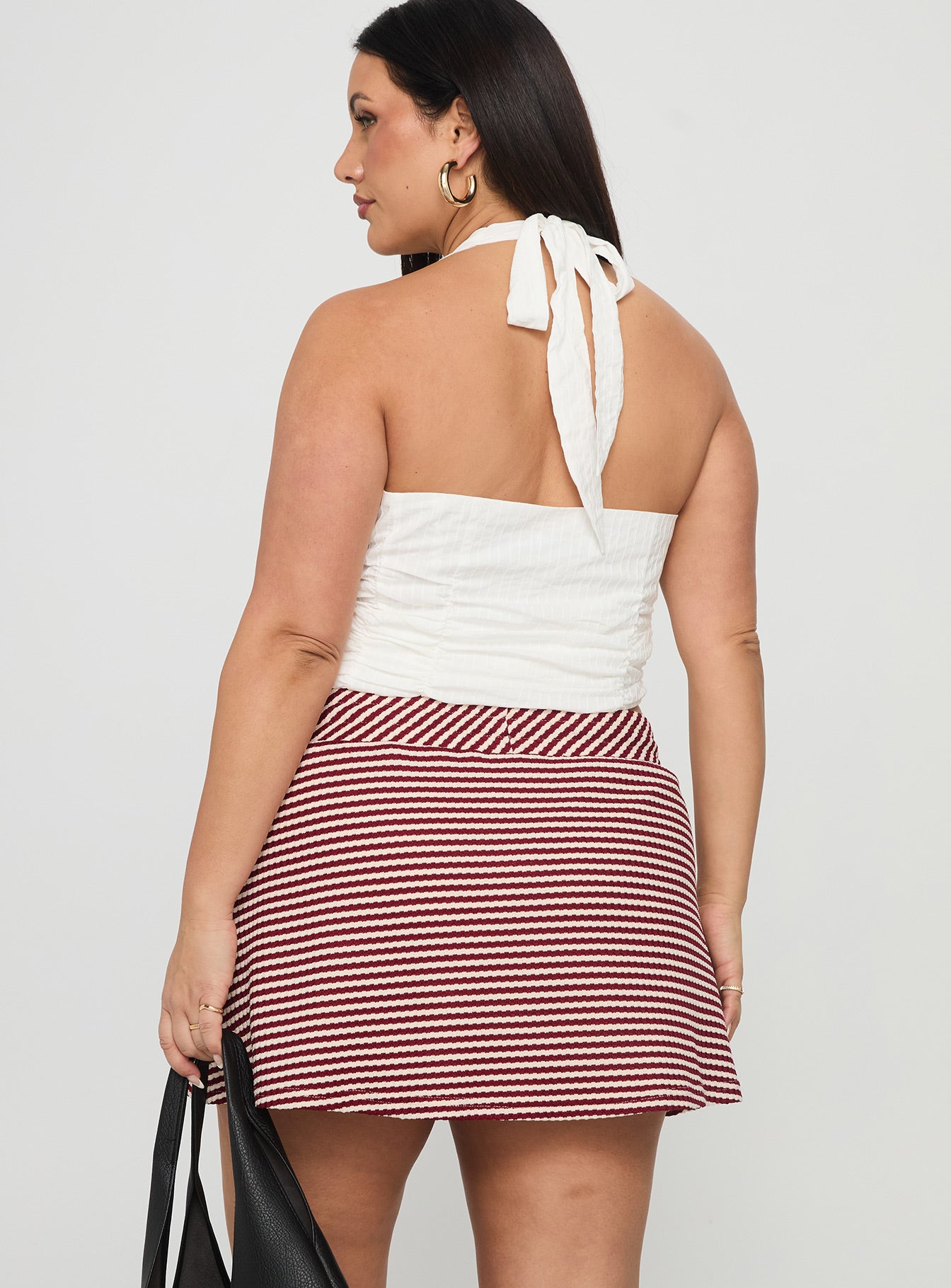 Bexi Textured Skort Red / White Stripe Curve - Image 4