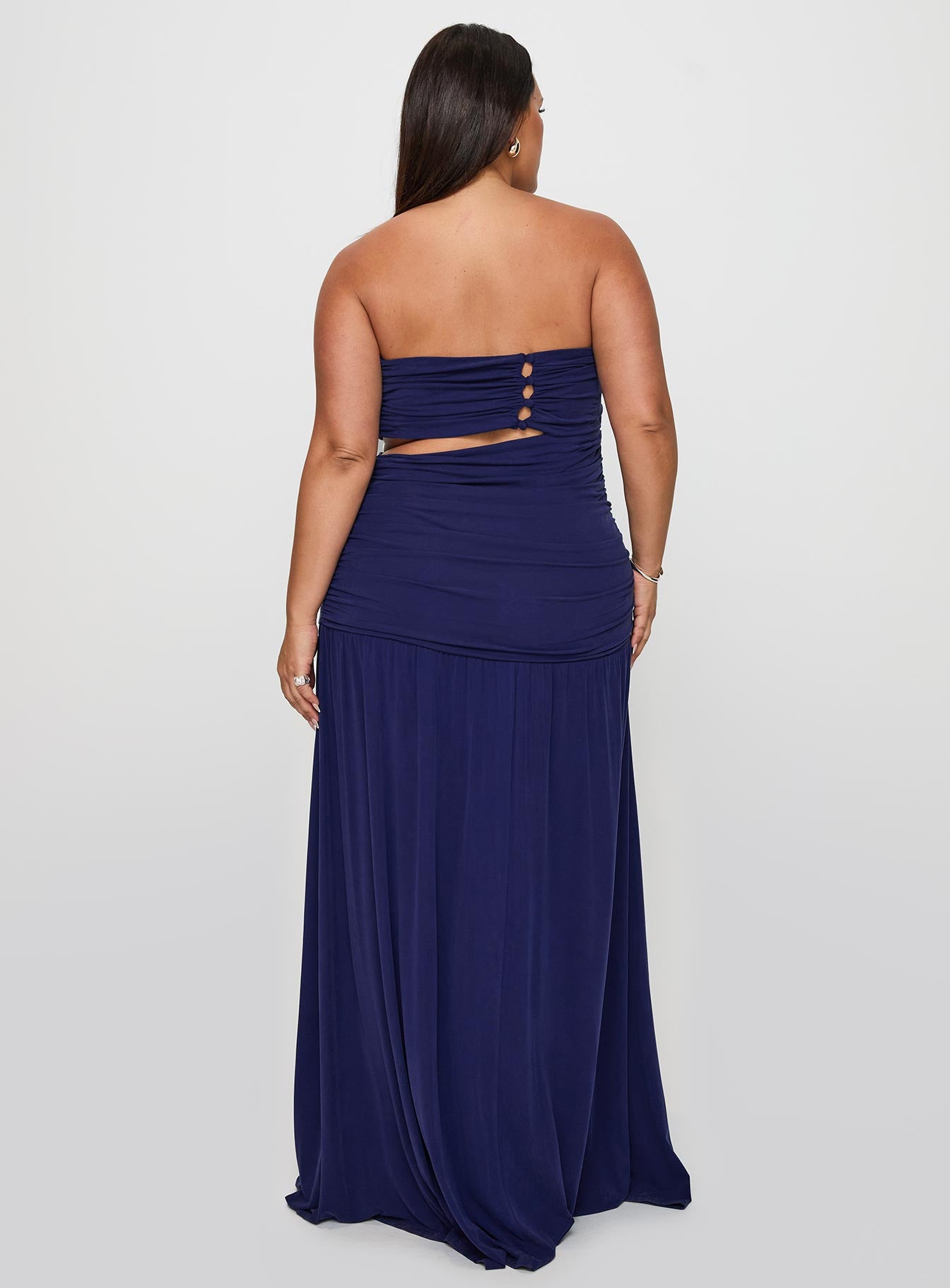 Grandeur Strapless Maxi Dress Navy Curve - Image 5