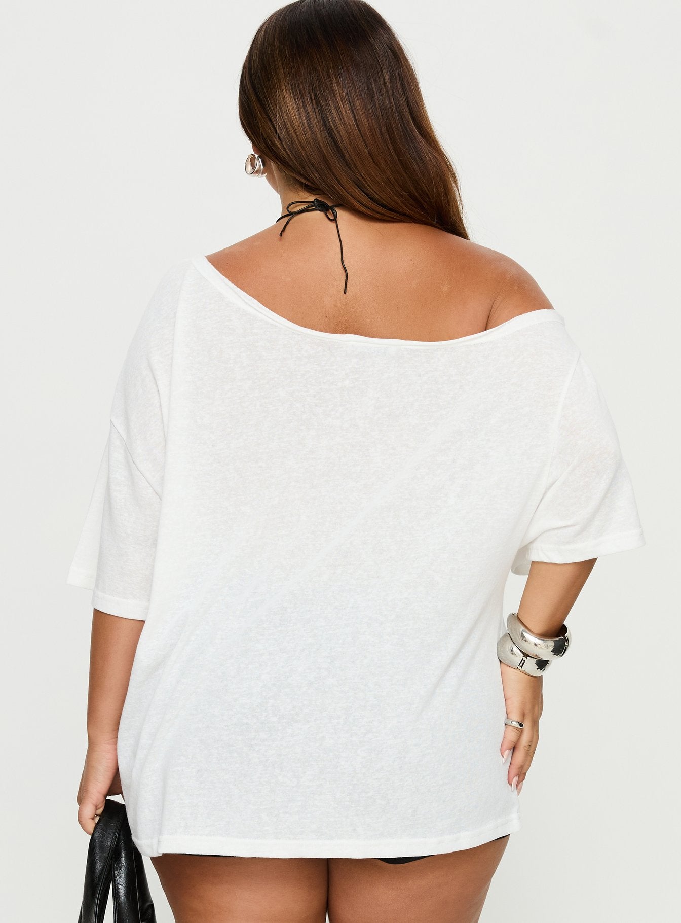 Winny Off Shoulder Tee White Curve - Image 5