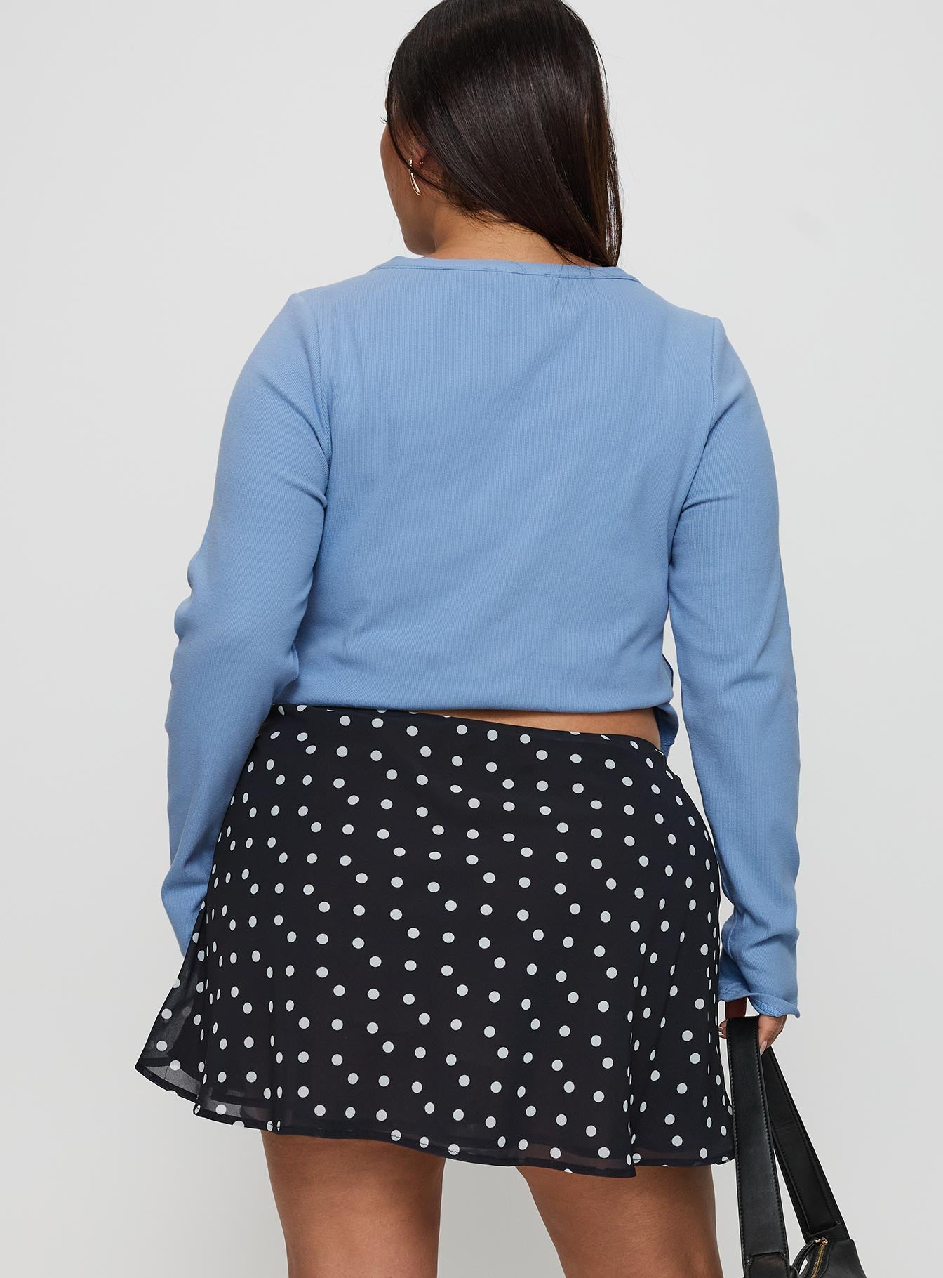 Dapple Bias Mini Skirt Black Polka Dot Curve - Image 5
