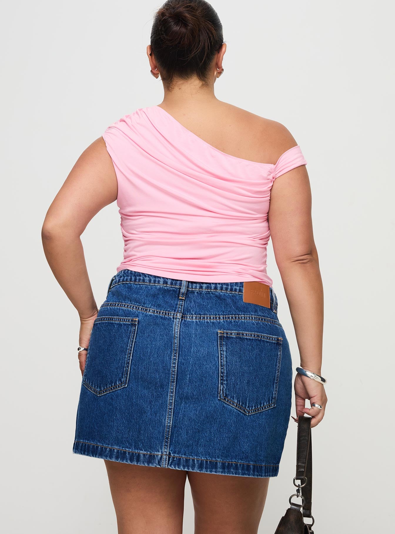 Nickei Denim Mini Skirt Mid Wash Curve - Image 5