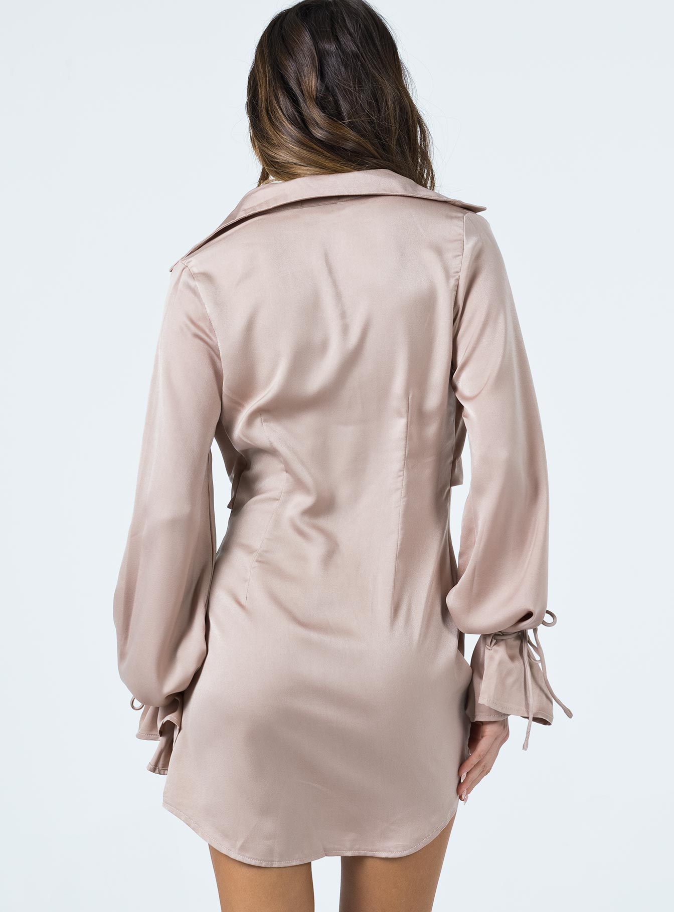 Liberty Mini Dress Beige - Image 4