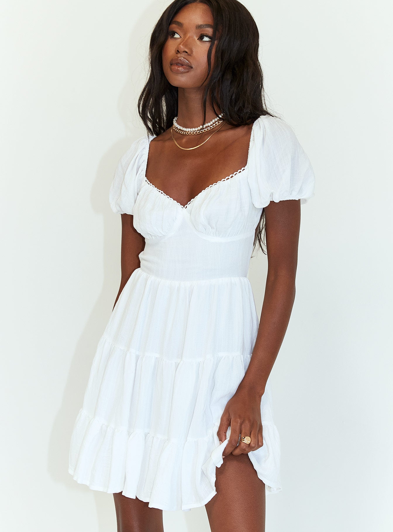 Danny Mini Dress White - Image 8
