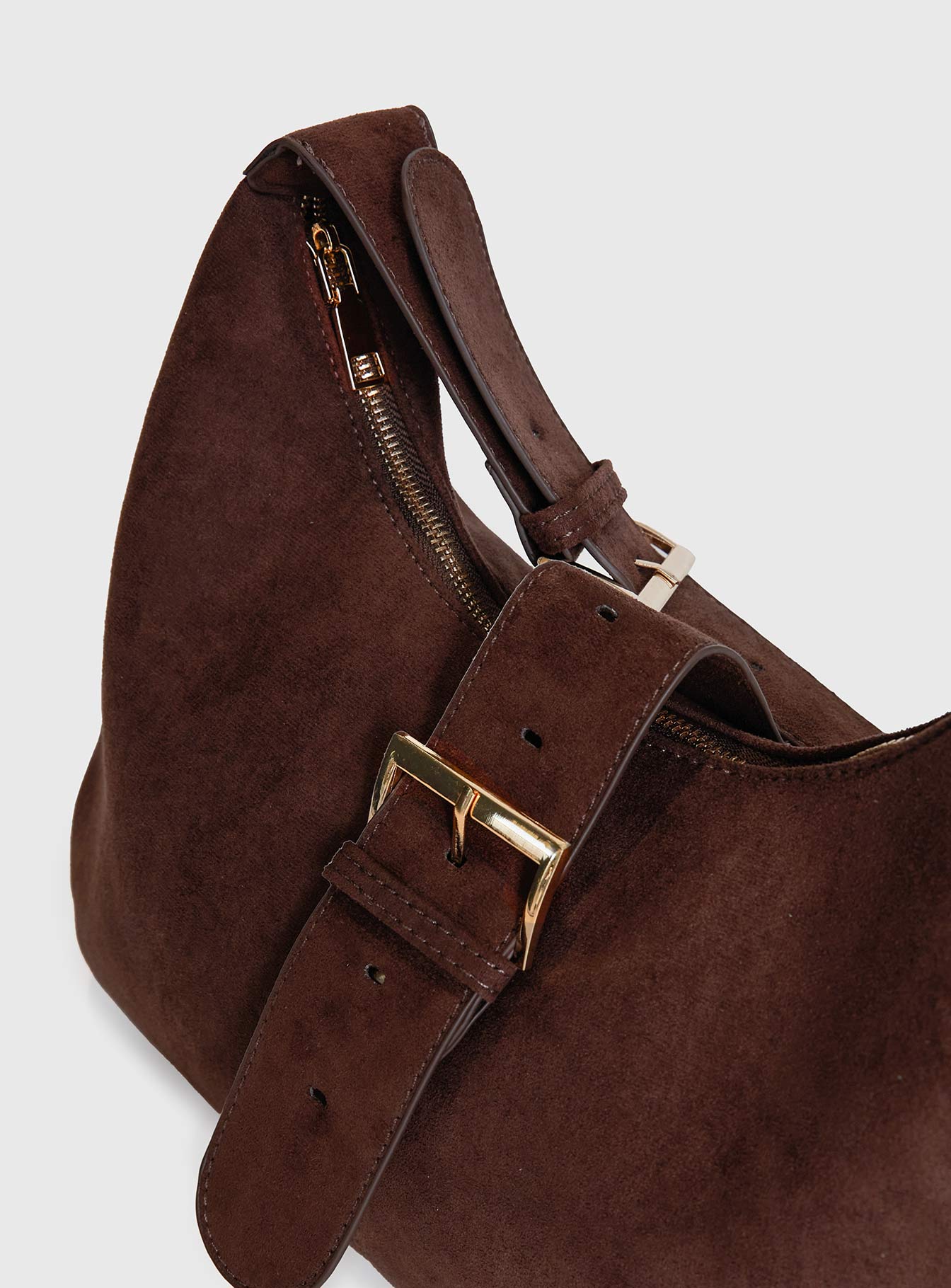 Orange County Faux Suede Bag Brown - Image 5