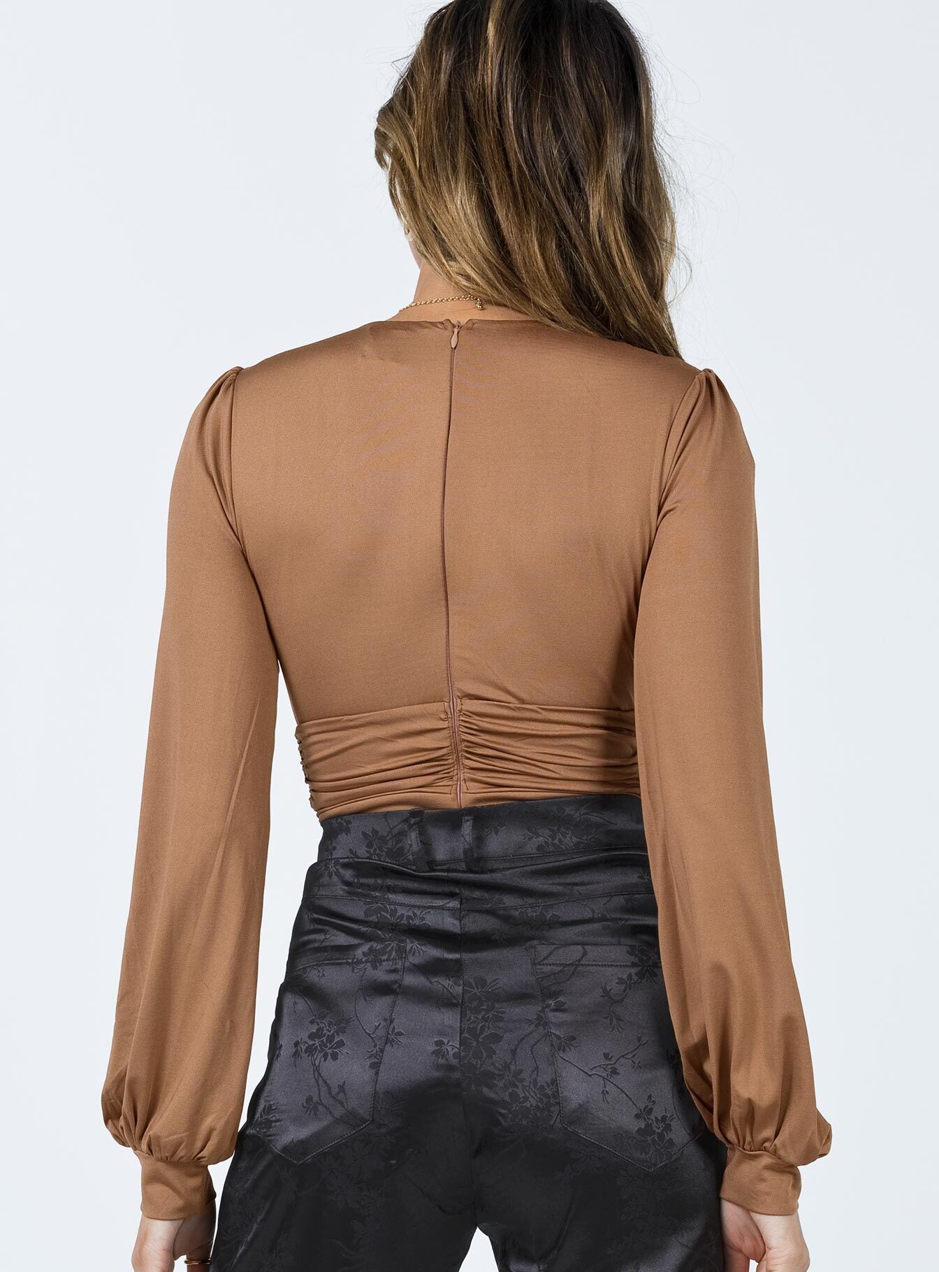 Jude Long Sleeve Bodysuit Brown - Image 5