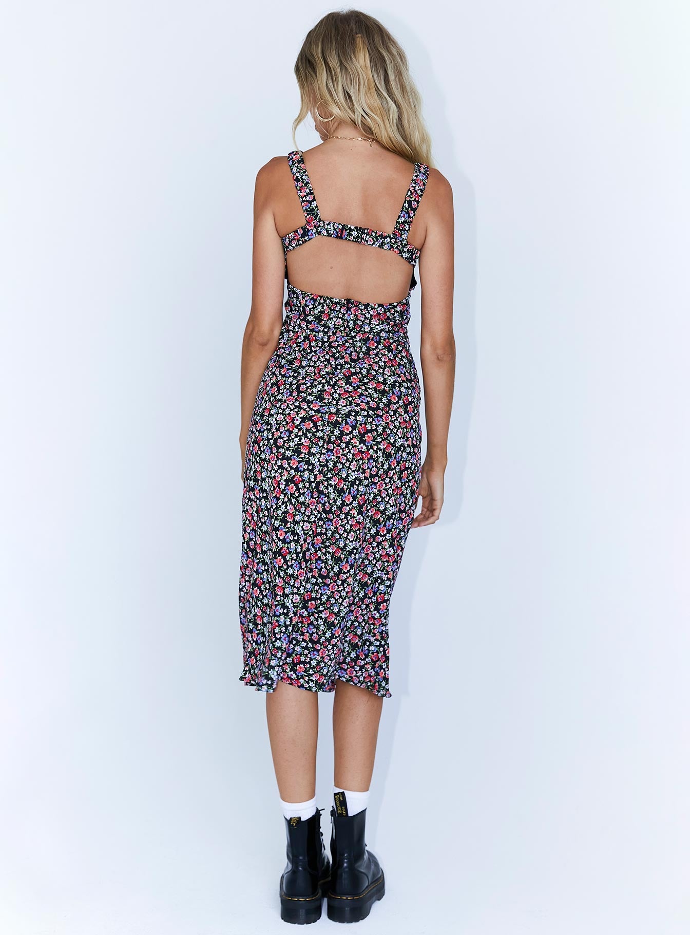 Delta Midi Dress Black Floral - Image 5