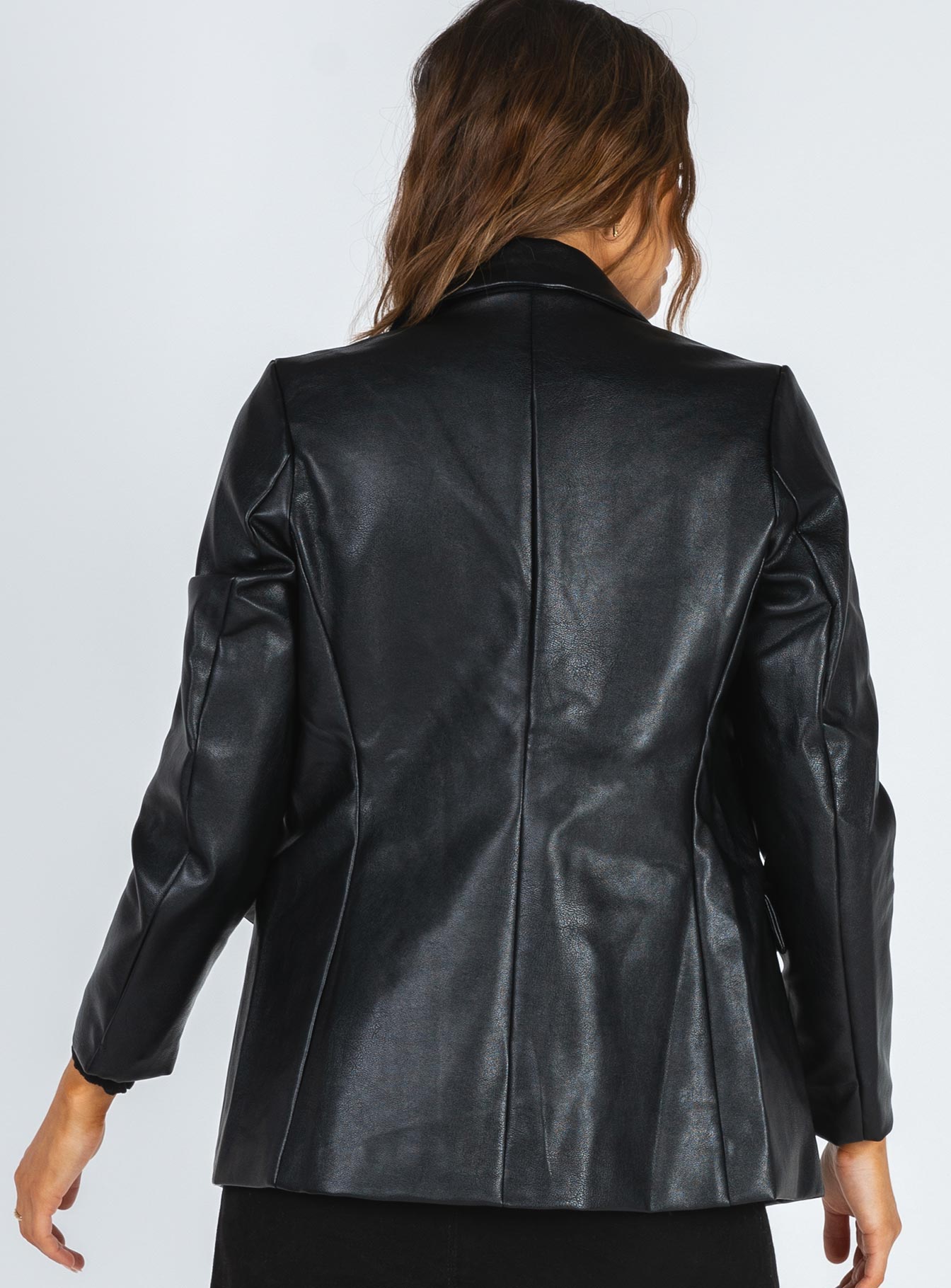 Ellen Faux Leather Blazer - Image 7