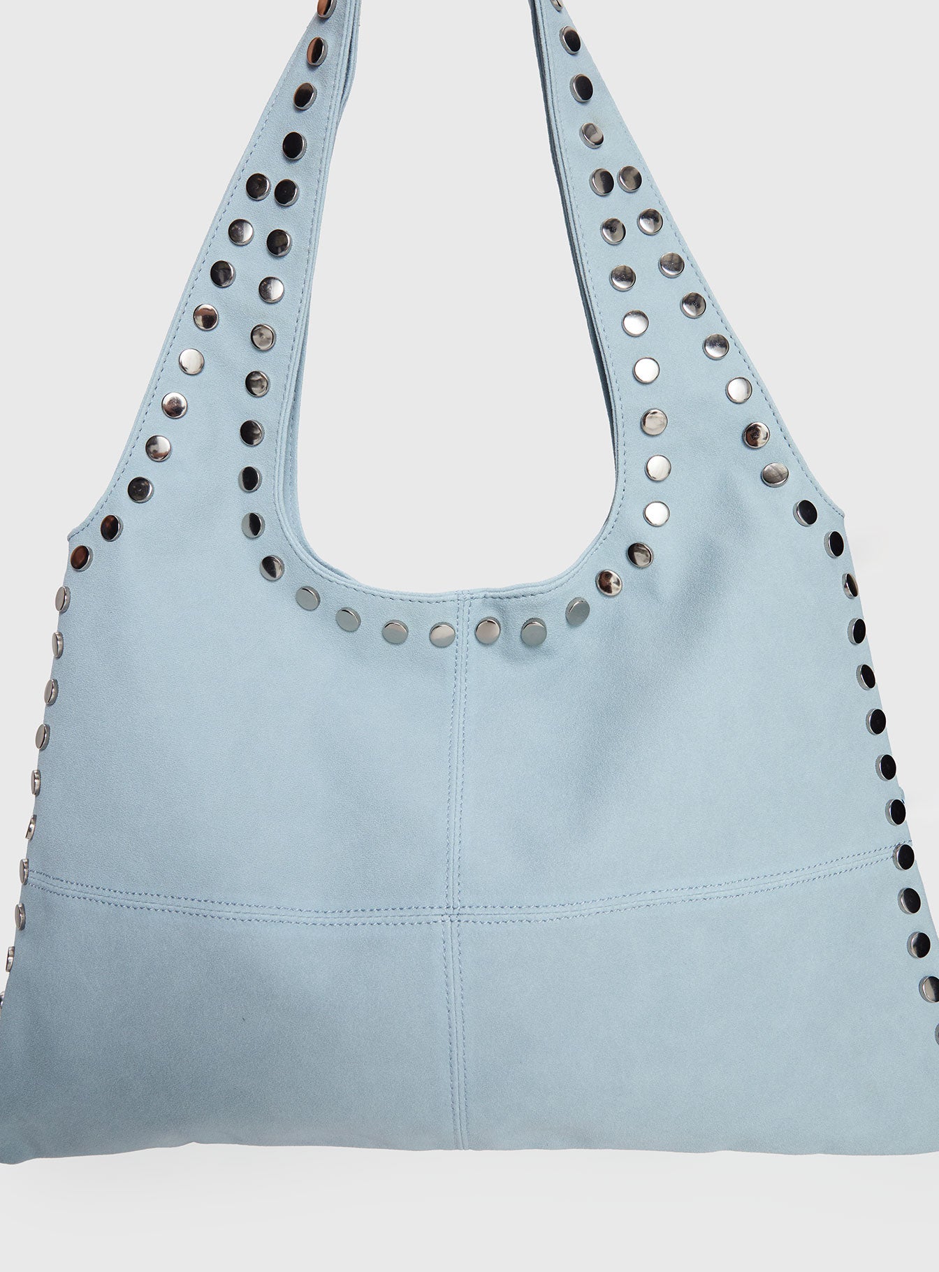 Tell The Truth Studded Faux Suede Bag Blue - Image 5