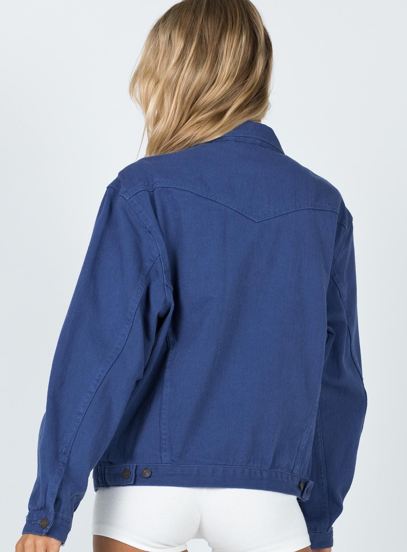 Western Denim Jacket Dark Blue - Image 6