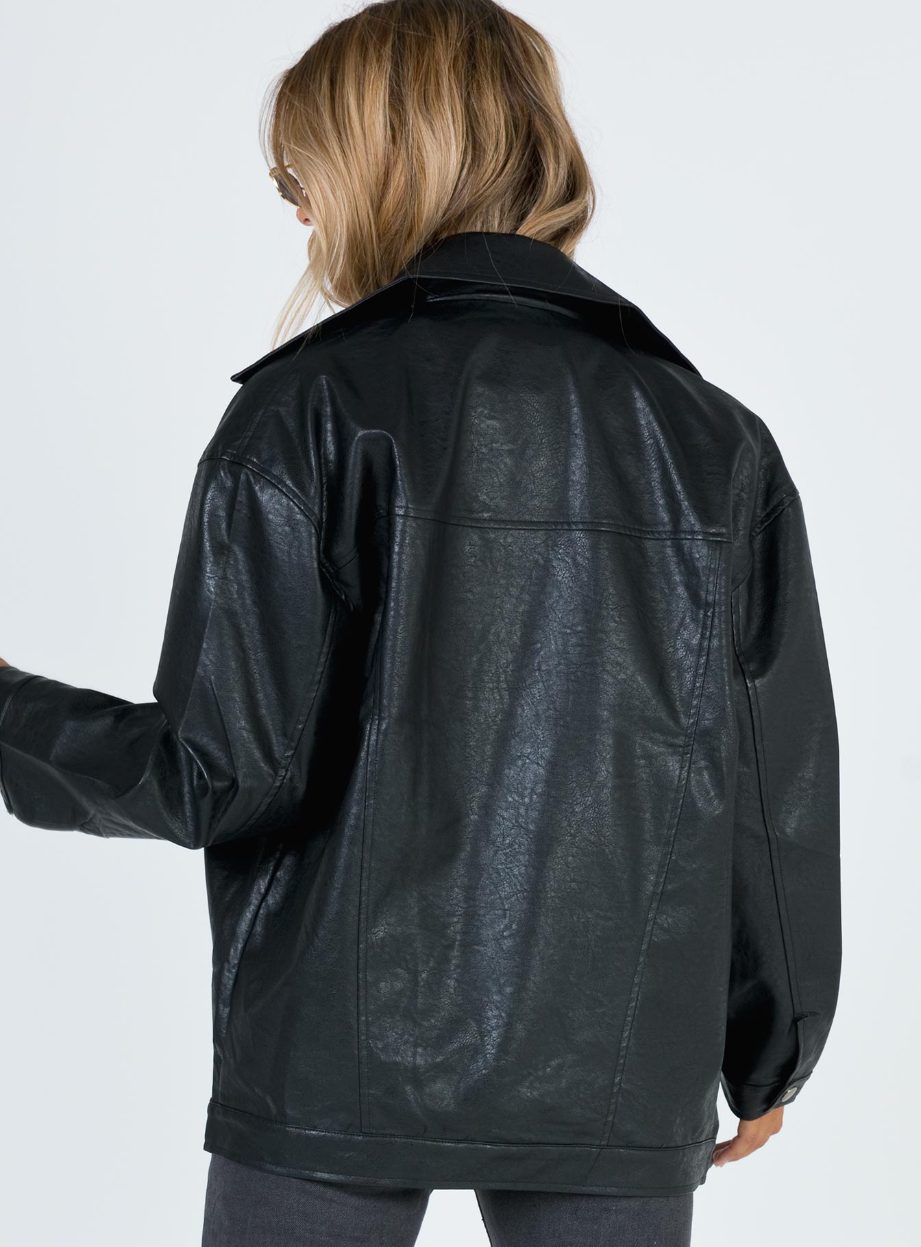 Next in Line Faux Leather Biker Jacket - Image 6