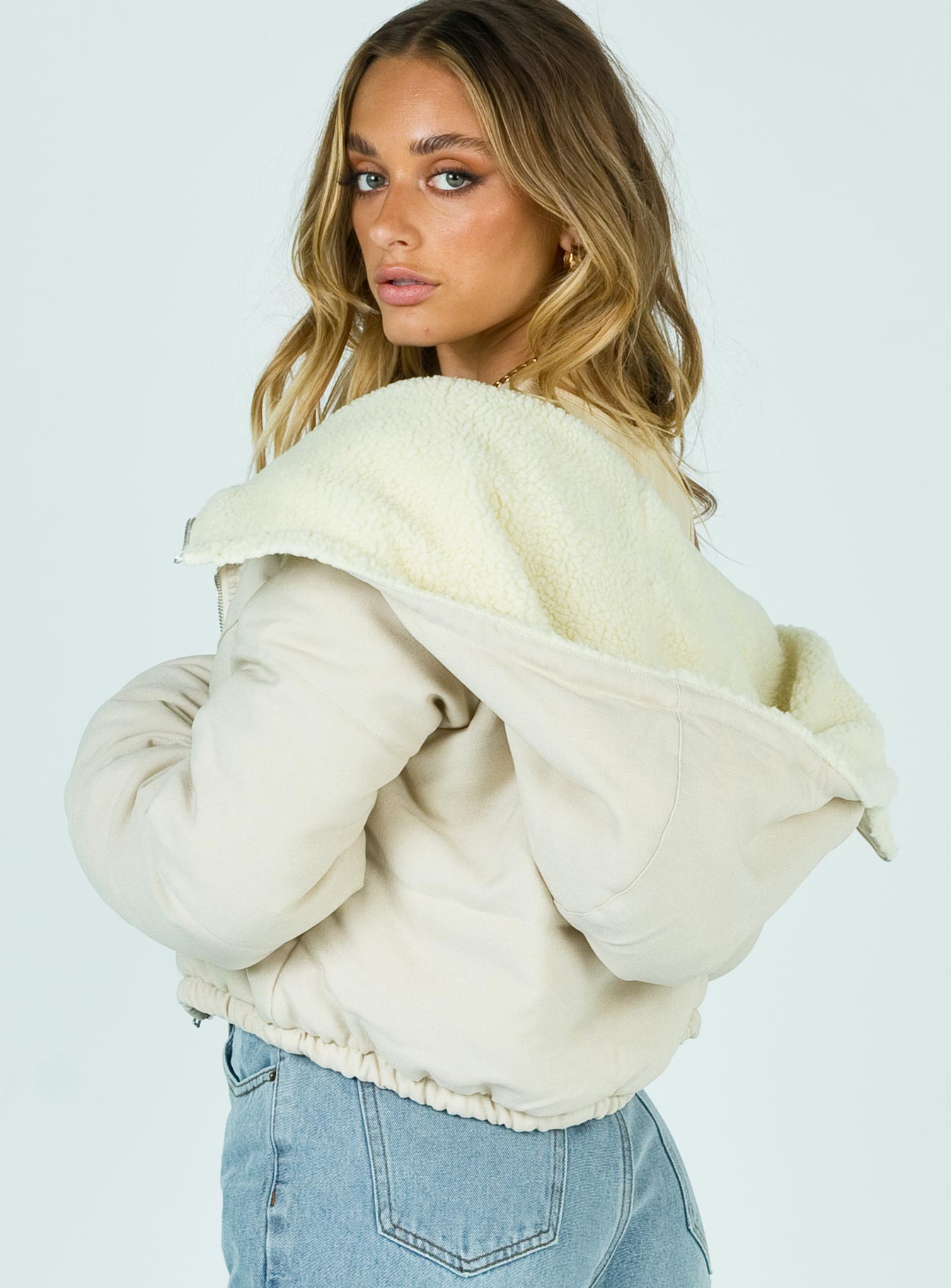 Michael Puffer Jacket Beige - Image 5